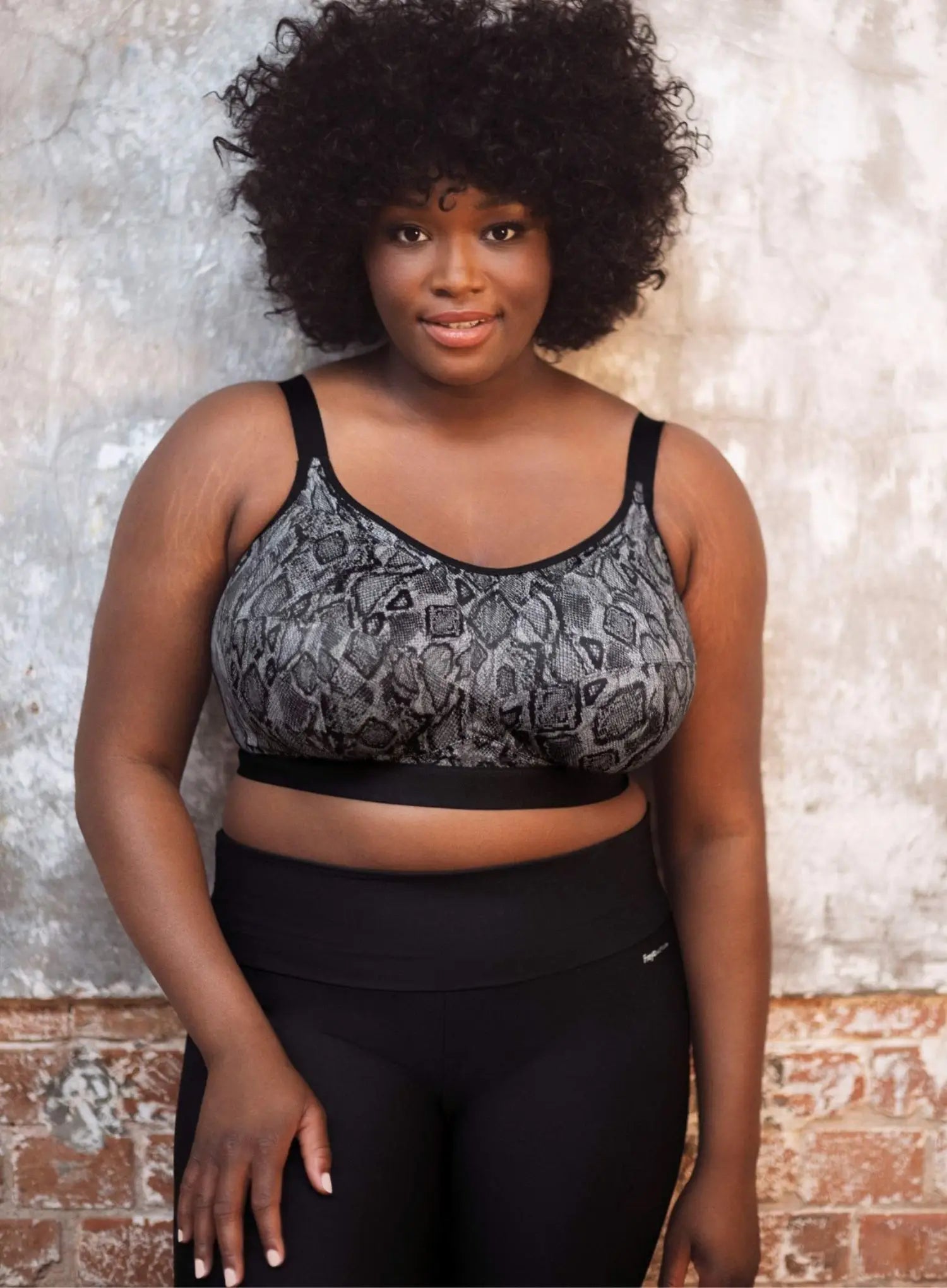 Goddess: Goddess Sports Bra Non Wired Black Snake