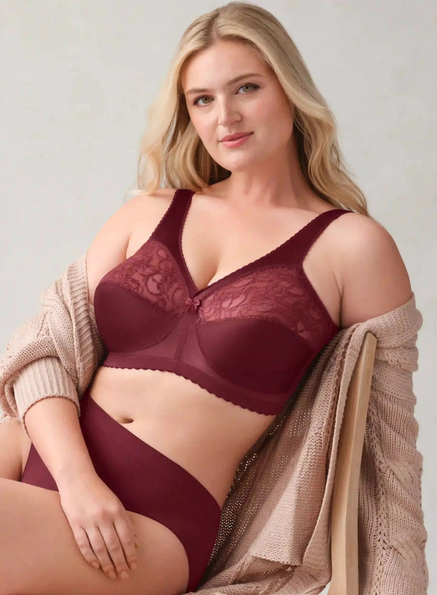 Glamorise: Magic Lift Full Figure Support Bra Burgundy