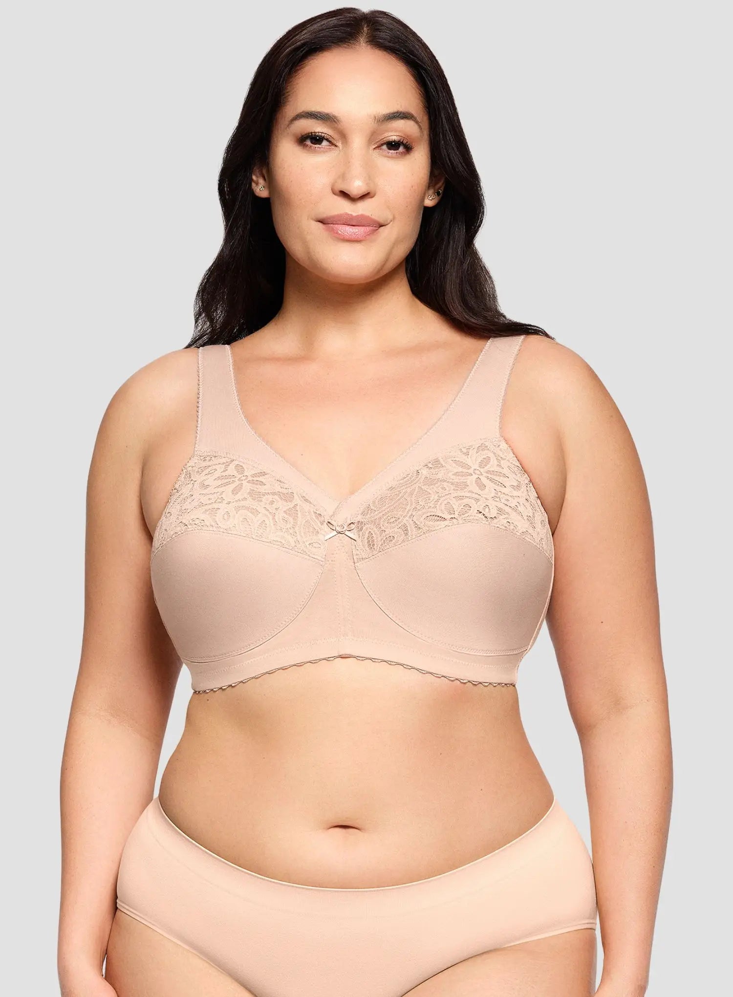 Glamorise: Magic Lift Cotton Full Figure Support Bra Cafe