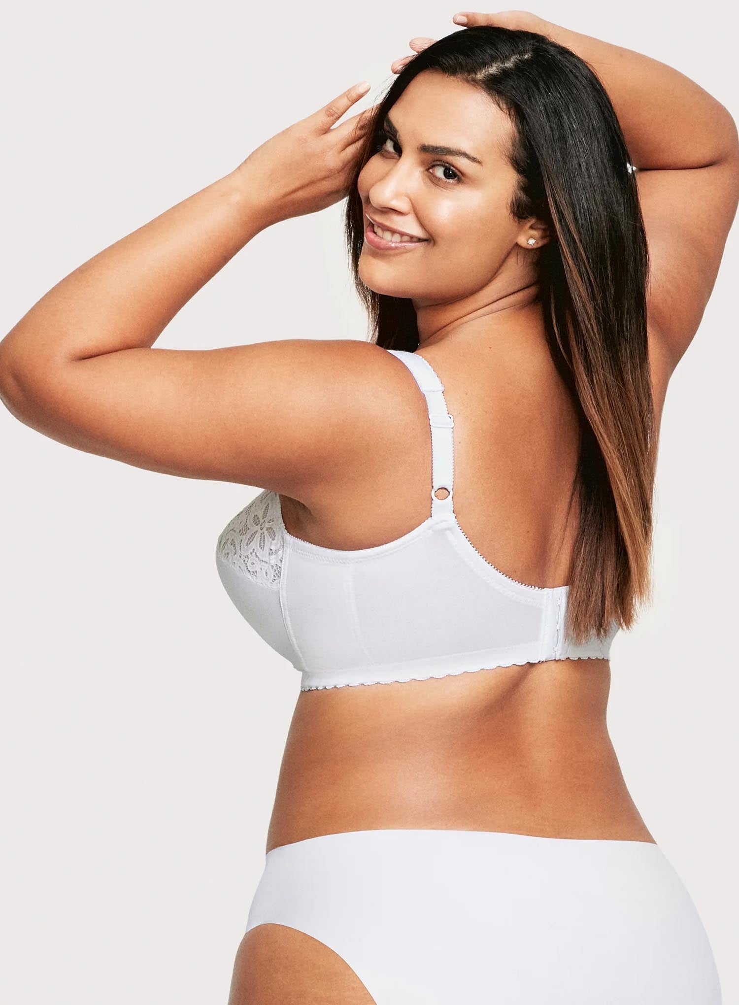 Glamorise Womens White Sports Bra MagicLift Seamless Wirefree Plus Size US  36H - Helia Beer Co