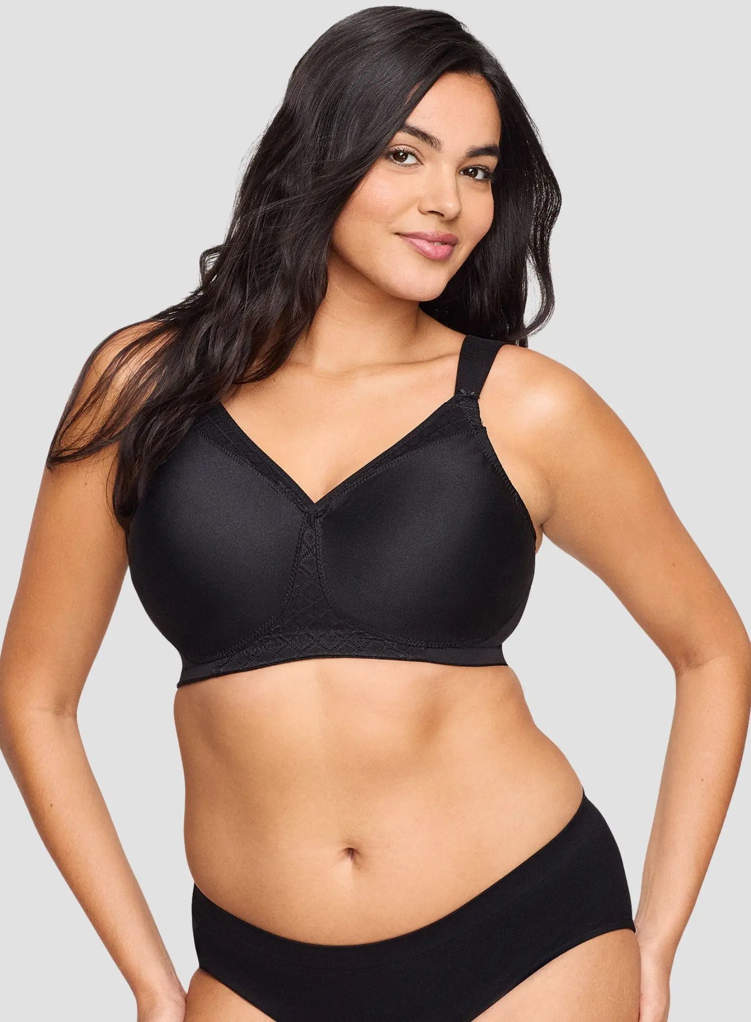 Glamorise: Magic Lift Seamless Support Tshirt Bra Black