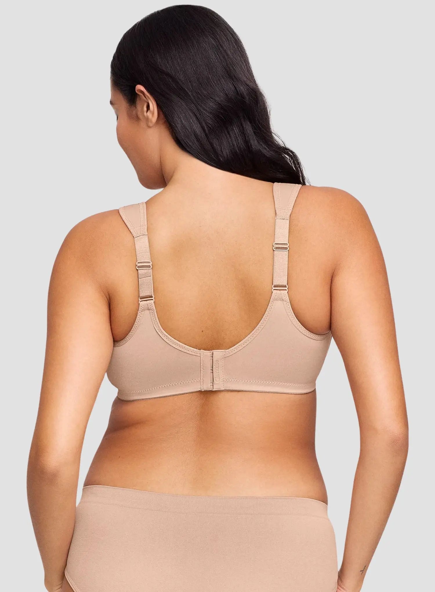 Glamorise: Wonderwire Plunge Bra With Padded Straps Cafe