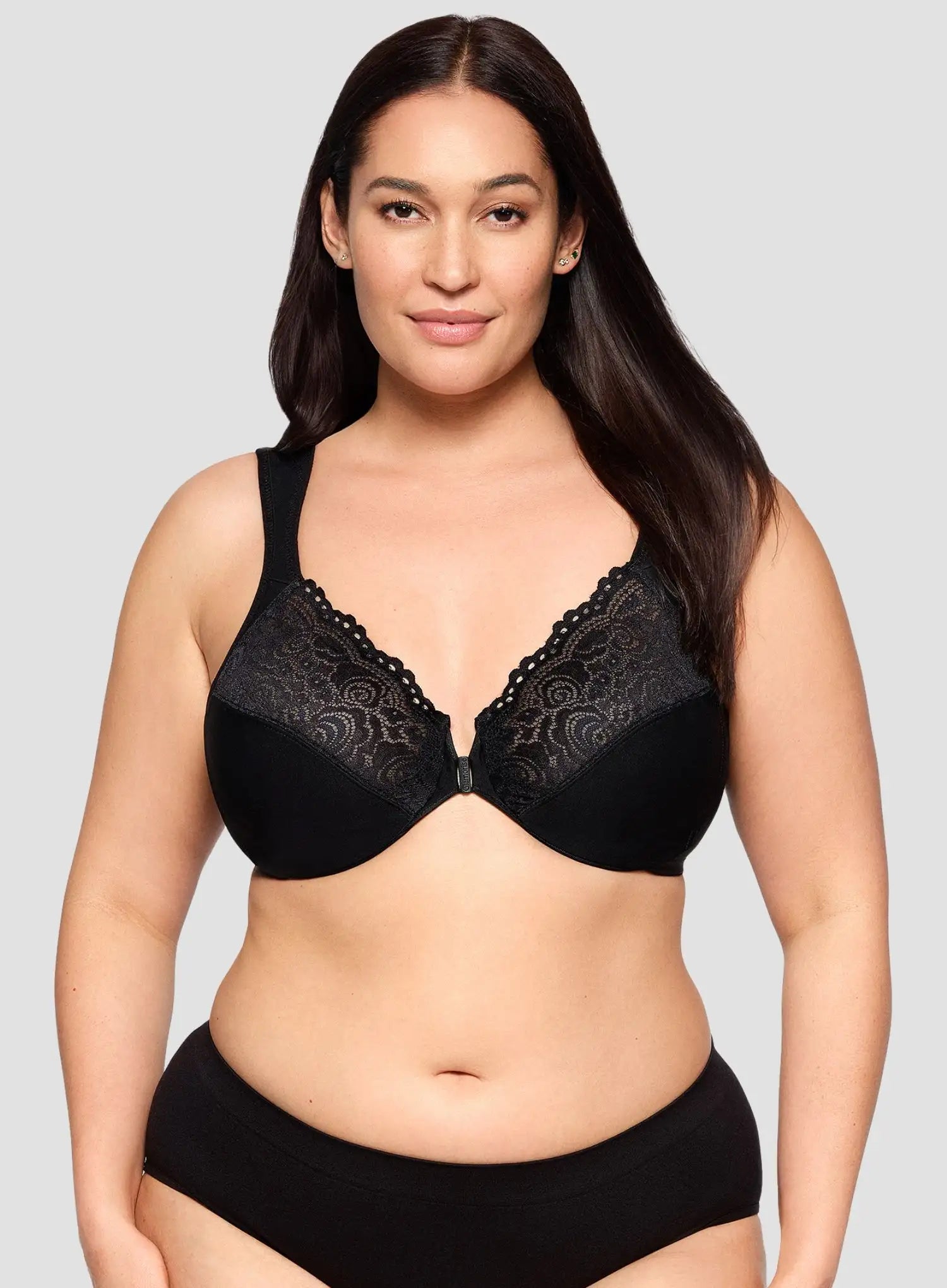 Glamorise: Elegance Front Close Wonderwire Bra Black