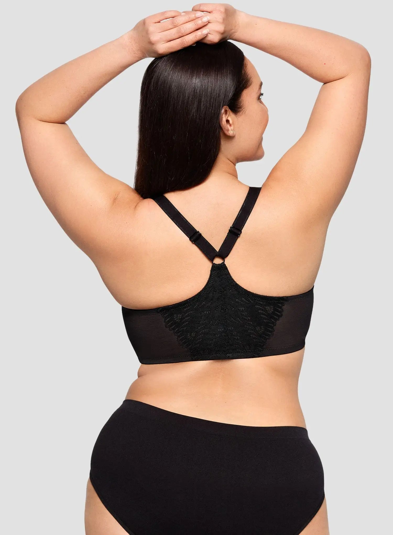 Glamorise: Elegance Front Close T Back Wonderwire Bra Black