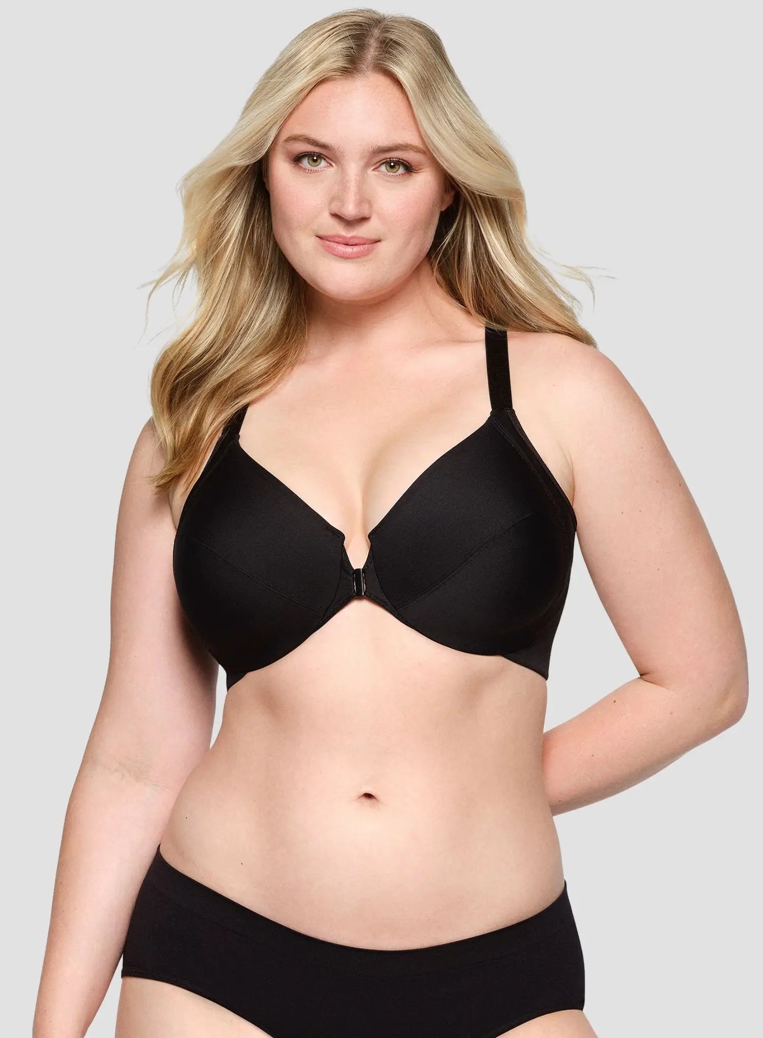 Glamorise: Wonderwire Front Close Smoothing Bra Black