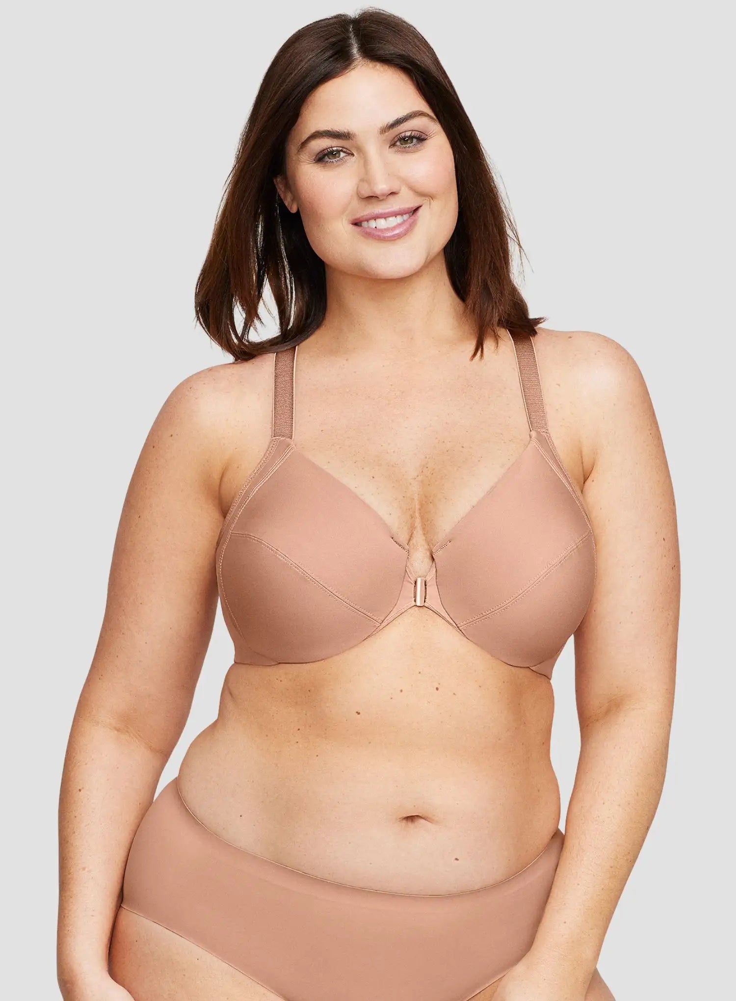 Glamorise: Wonderwire Front Close Smoothing Bra Cappuccino