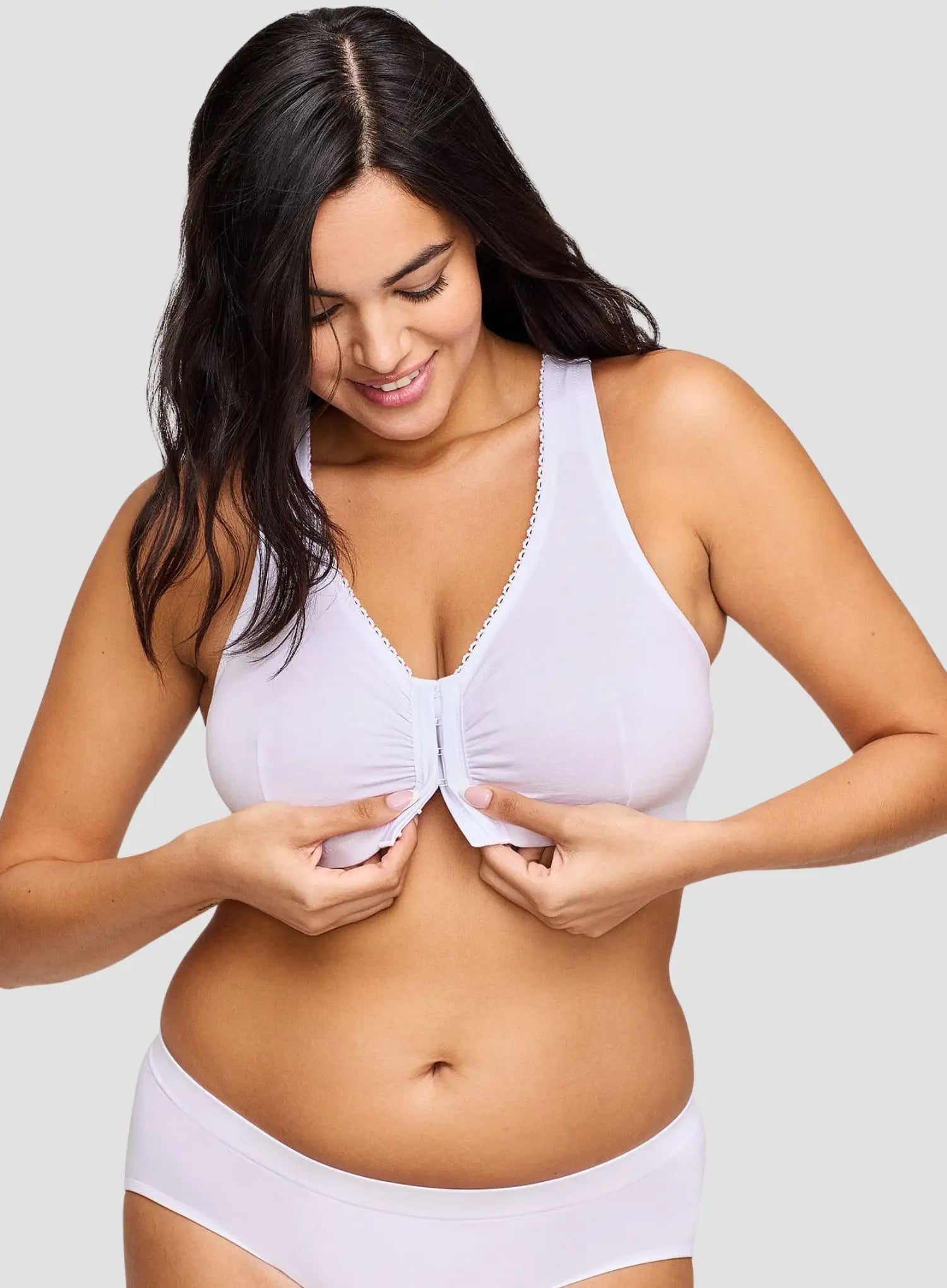 Glamorise: Off Duty Front Close T Back Comfort Sleep Bra White