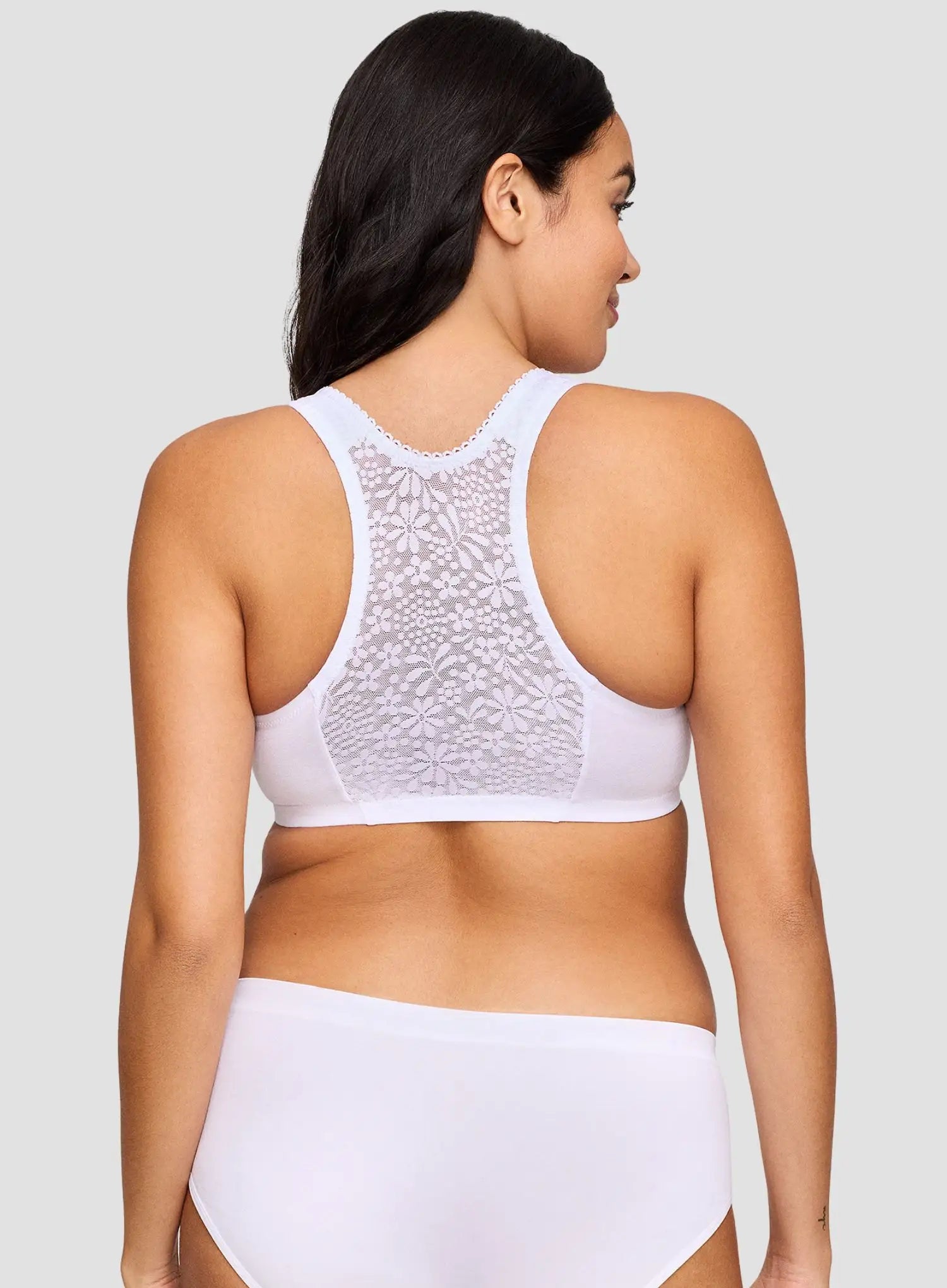 Glamorise: Off Duty Front Close T Back Comfort Sleep Bra White