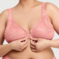 Glamorise: All Over Lace Front Opening Wonderwire Bra Apricot