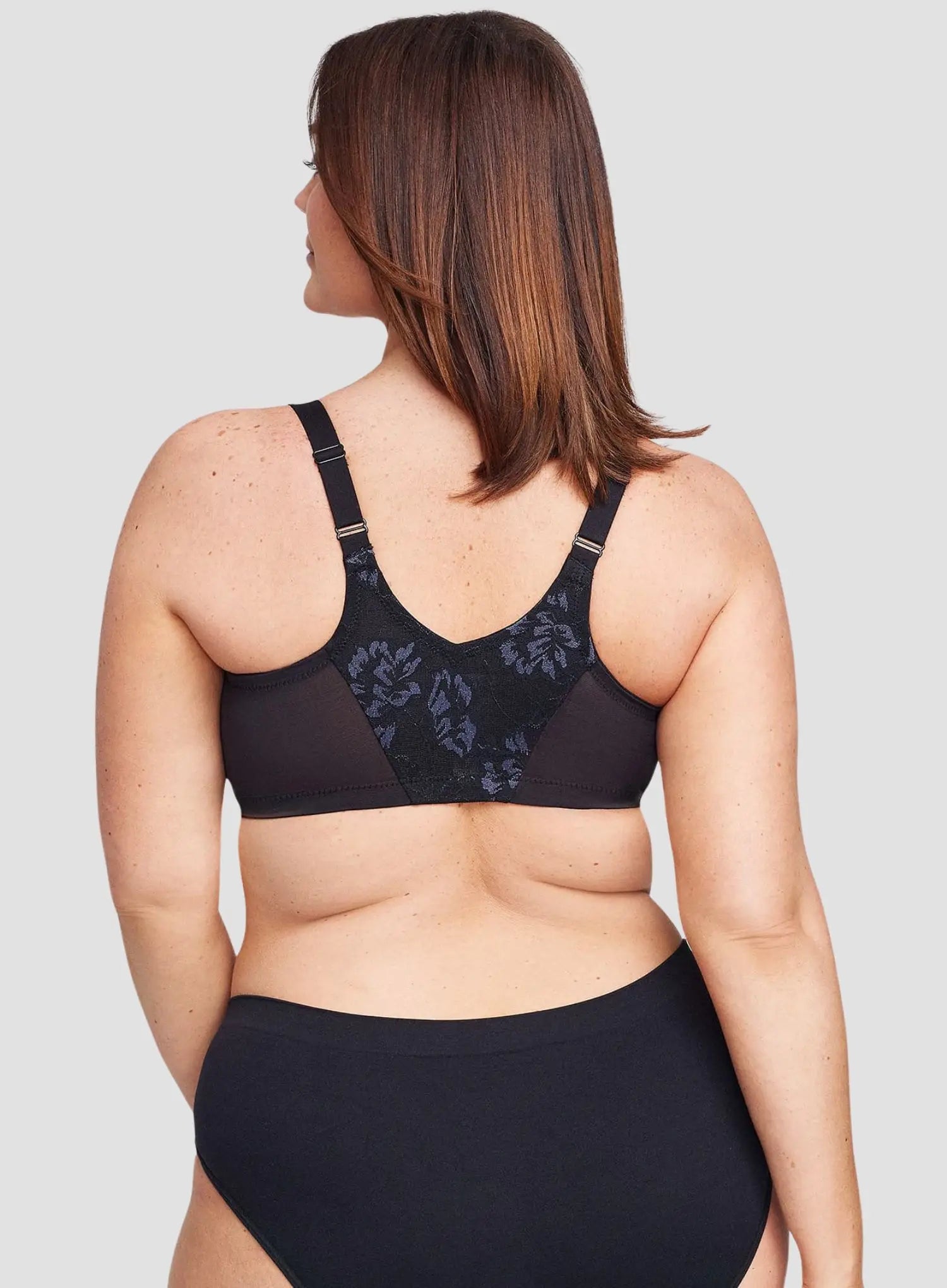 Glamorise: Feeling Lacey Front Close Underwire Bra Black