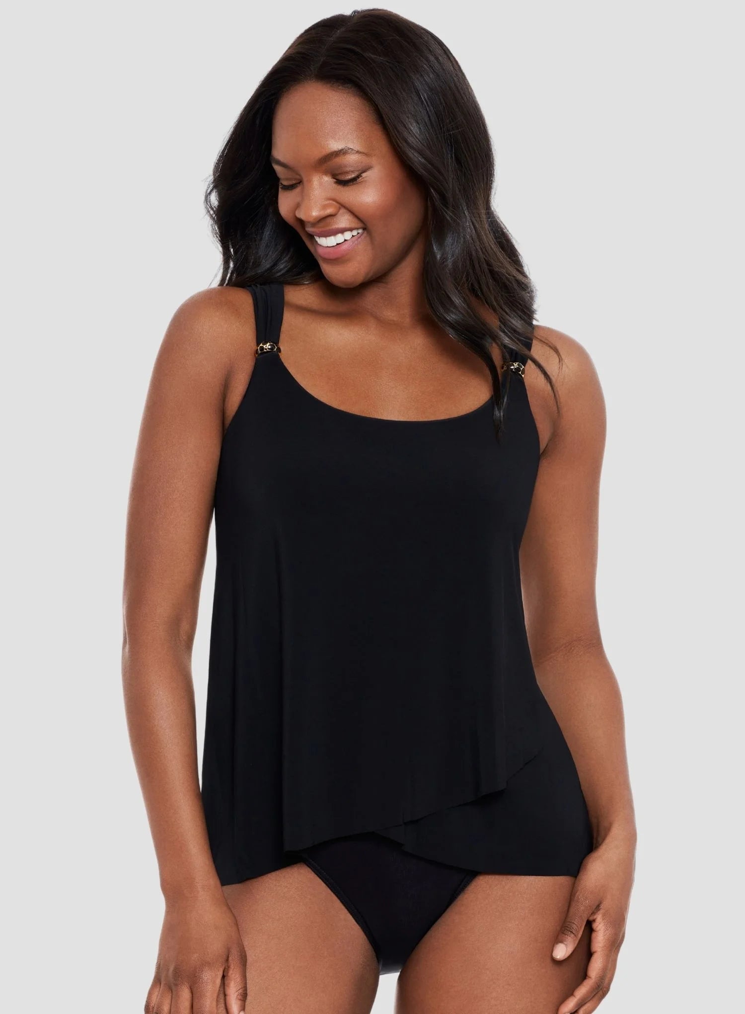 Miraclesuit Swimwear: Razzle Dazzle Underwired Tankini Top Black