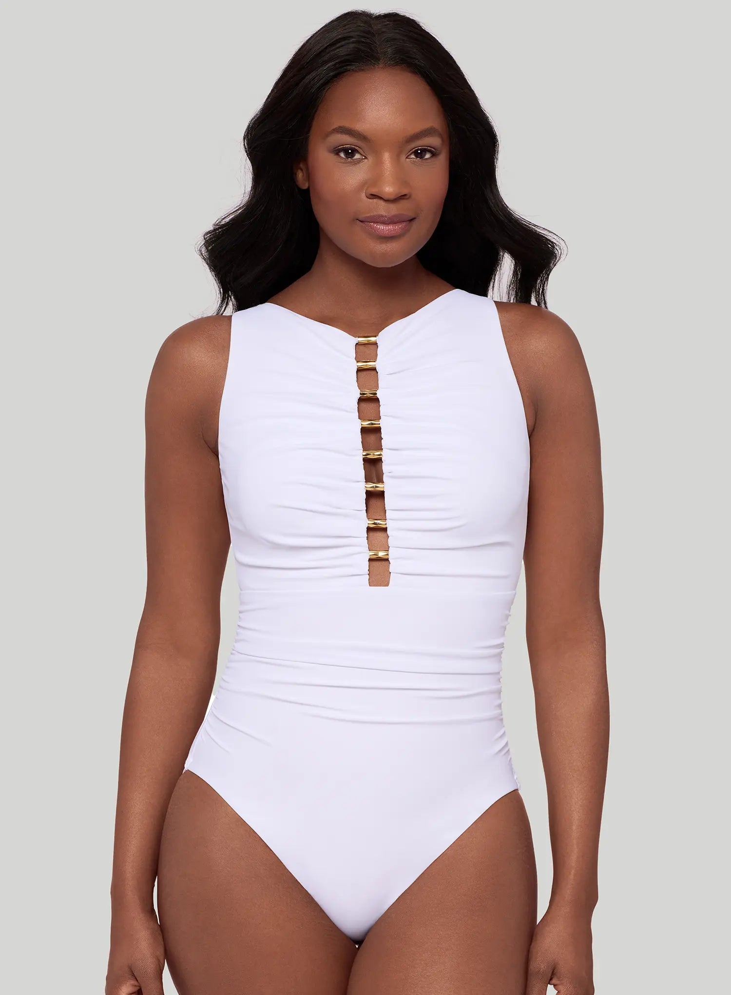 Miraclesuit Swimwear: Razzle Dazzle Swizzle Underwired Shaping One Piece White
