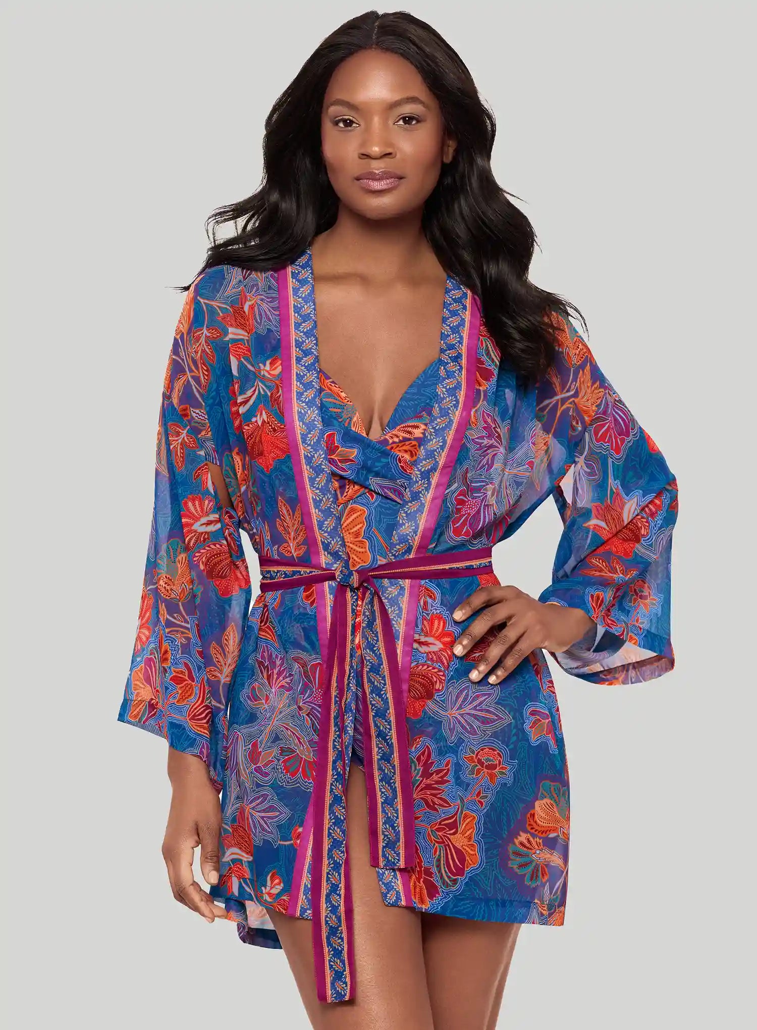 Miraclesuit Swimwear: Decoupage Kimono Multi