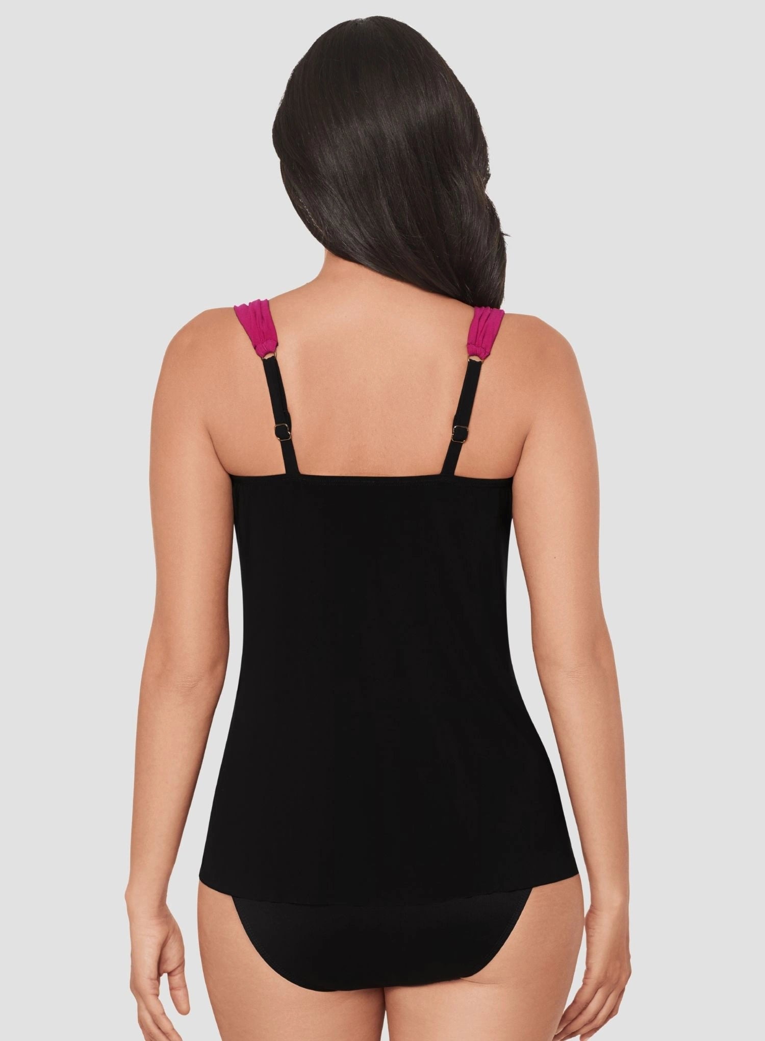Miraclesuit Swimwear: Petali Rosa Dazzle Underwired Tankini Top Black Multi