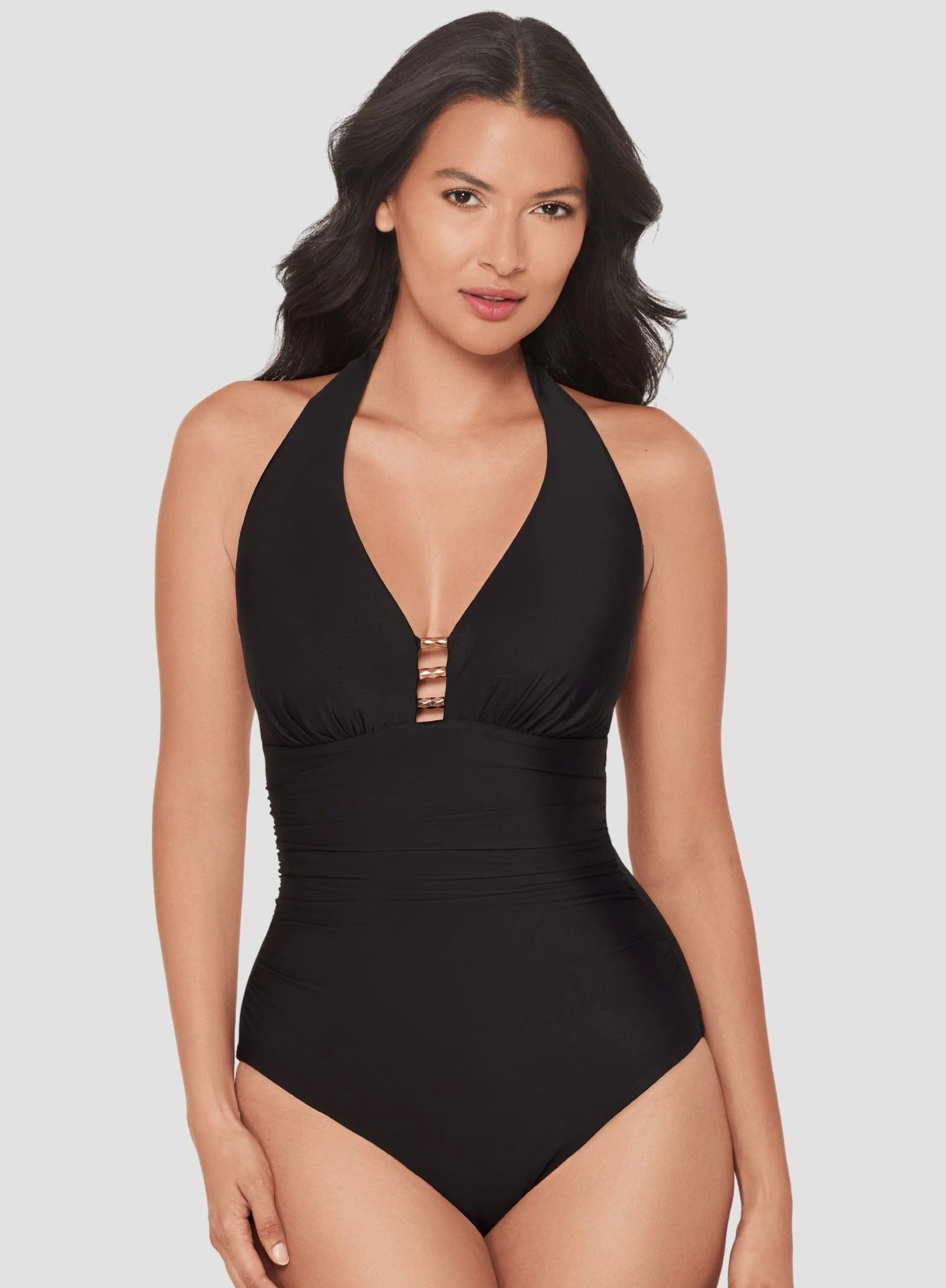 Miraclesuit Swimwear: Razzle Dazzle Theia Non Wired Halter One Piece Black