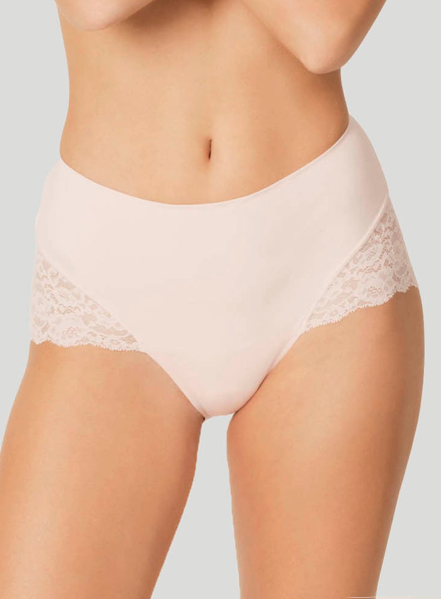 Marie Jo: Color Studio Lace High Waisted Brief Pearl Pink
