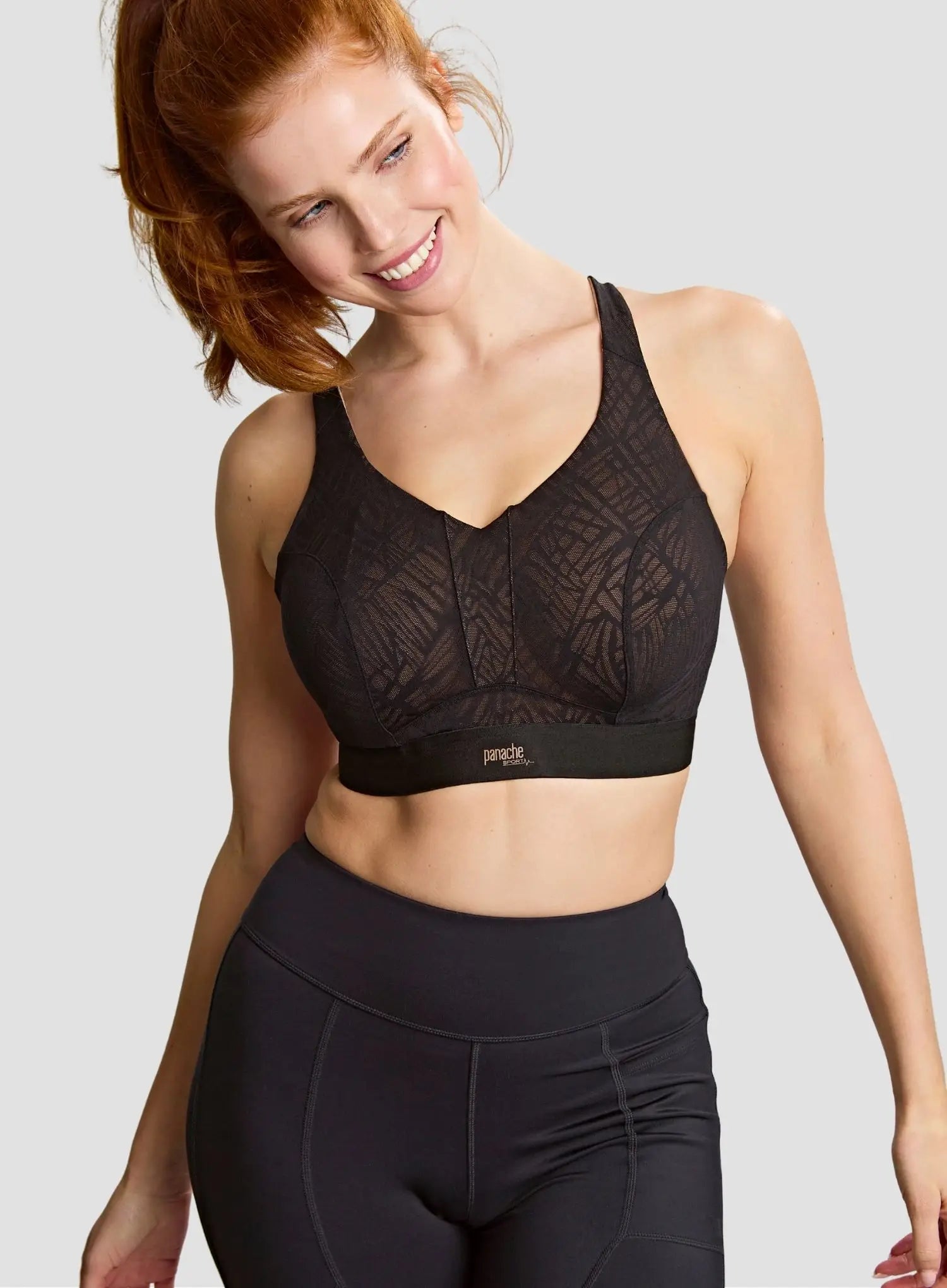 Panache Sport: Endurance Non Padded Wired Sports Bra Black Latte