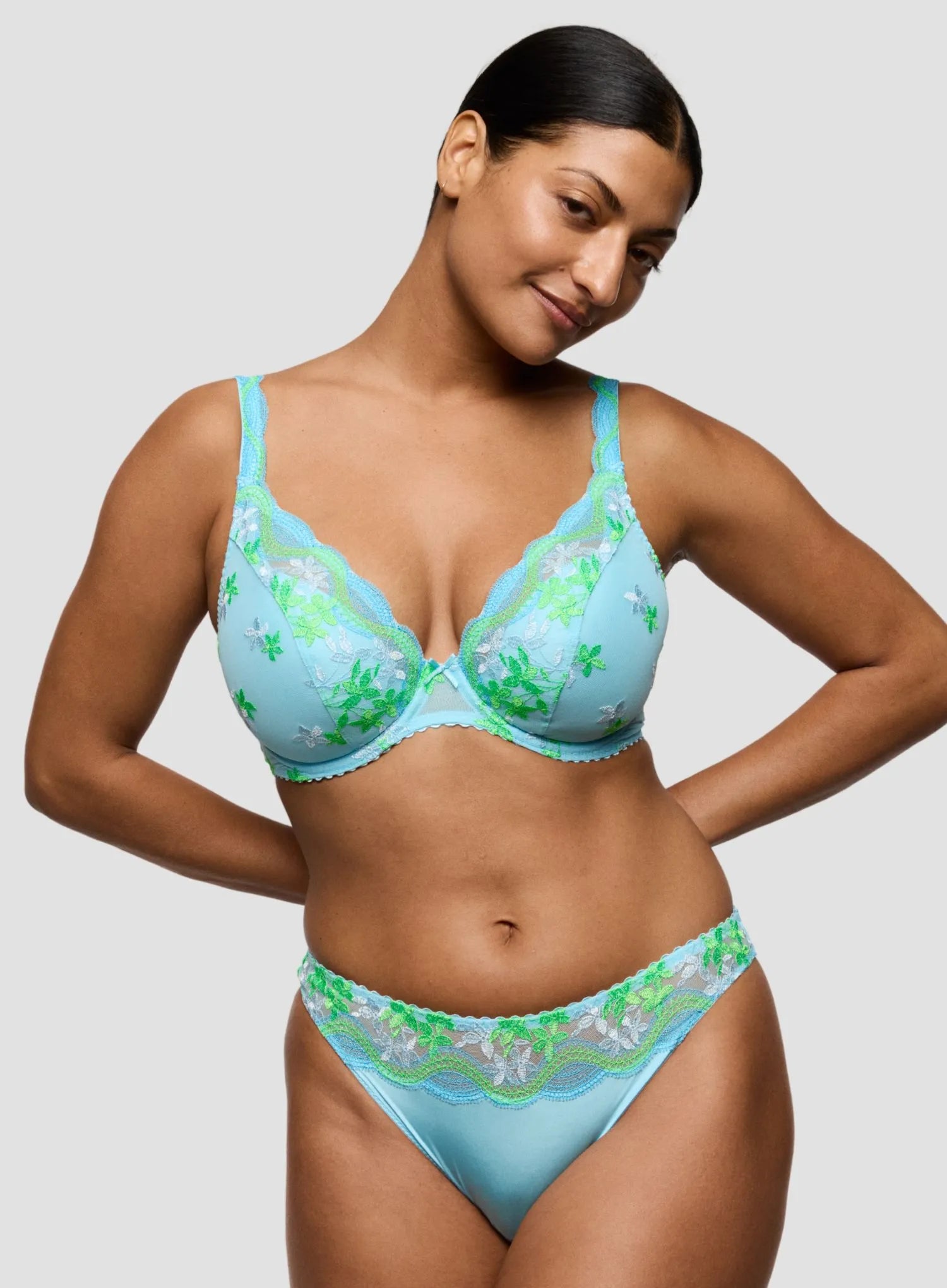 Primadonna: Cala Luna Underwired Half Padded Plunge Bra Ice Dream