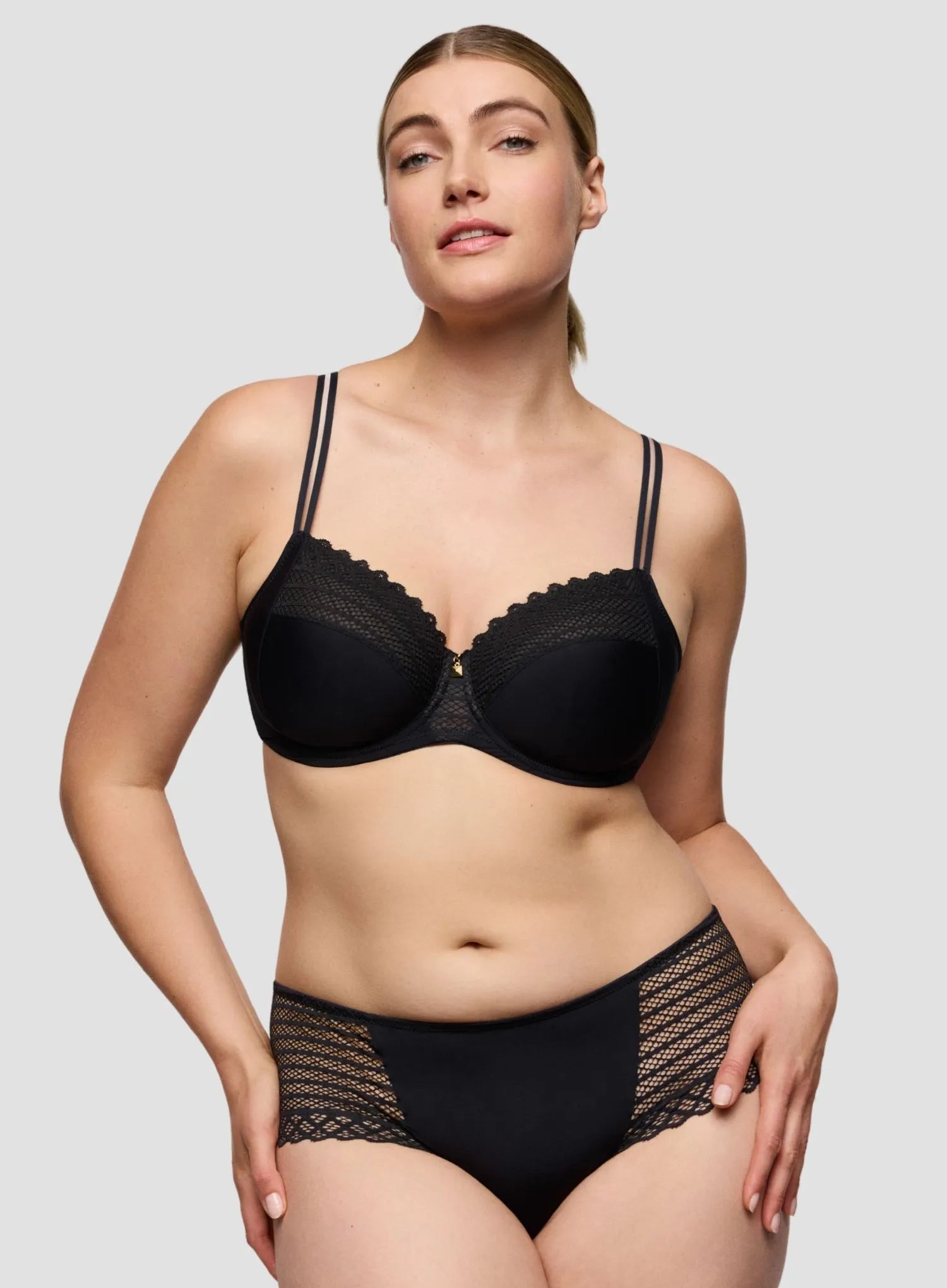 Primadonna Twist: Twist Side Underwired Full Cup Bra Charcoal