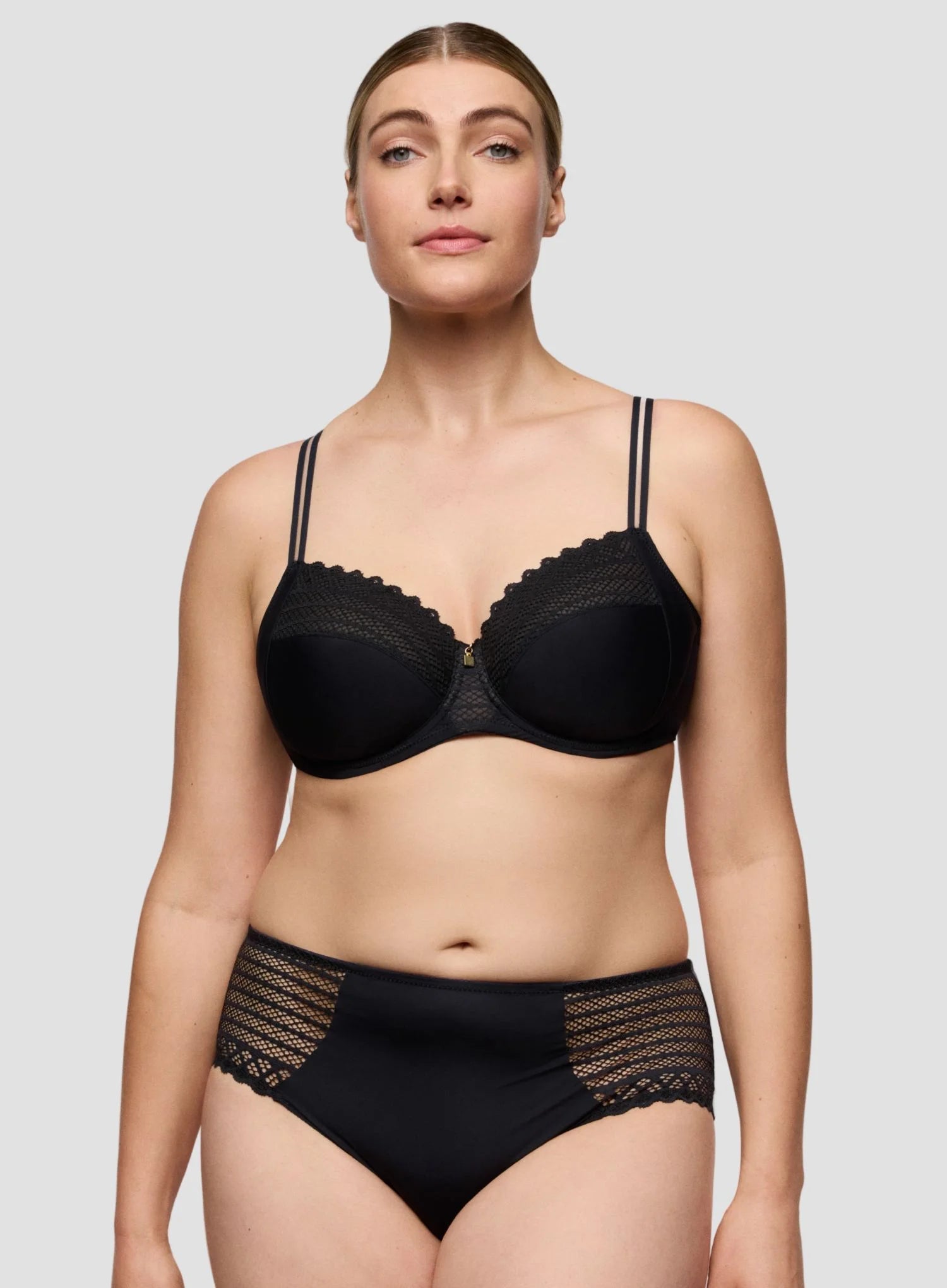 Primadonna Twist: Twist Side Full Brief Charcoal