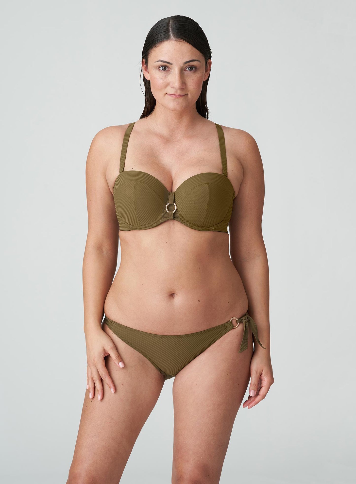 PrimaDonna Swimwear: Sahara Padded Strapless Bikini Top Olive