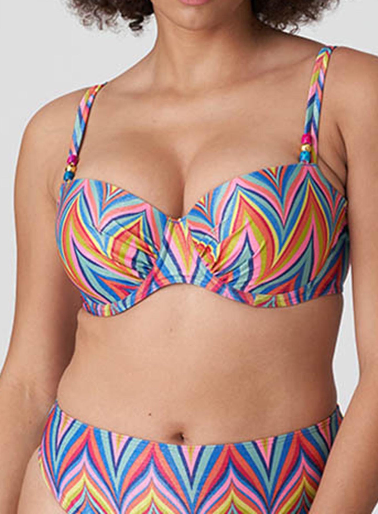 PrimaDonna Swimwear: Kea Padded Balcony Bikini Top Rainbow Paradise