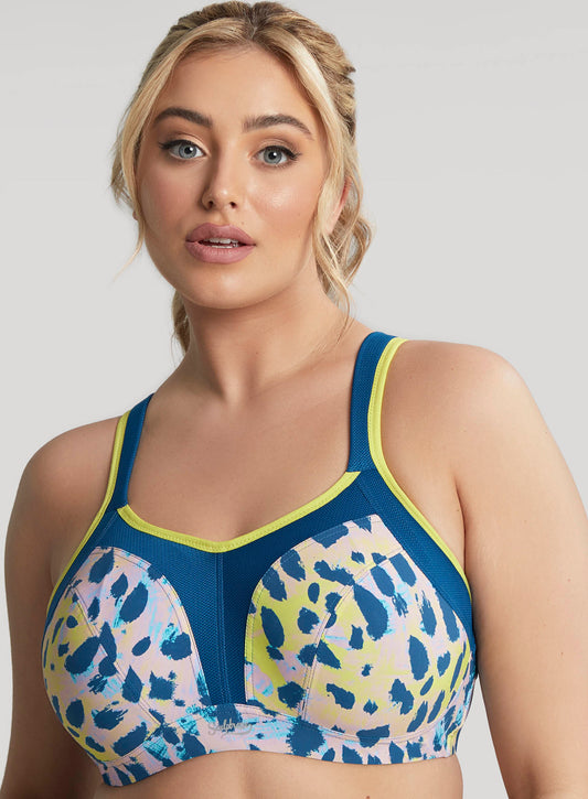 Sculptresse: Non Padded Underwired Sports Bra Lime Animal