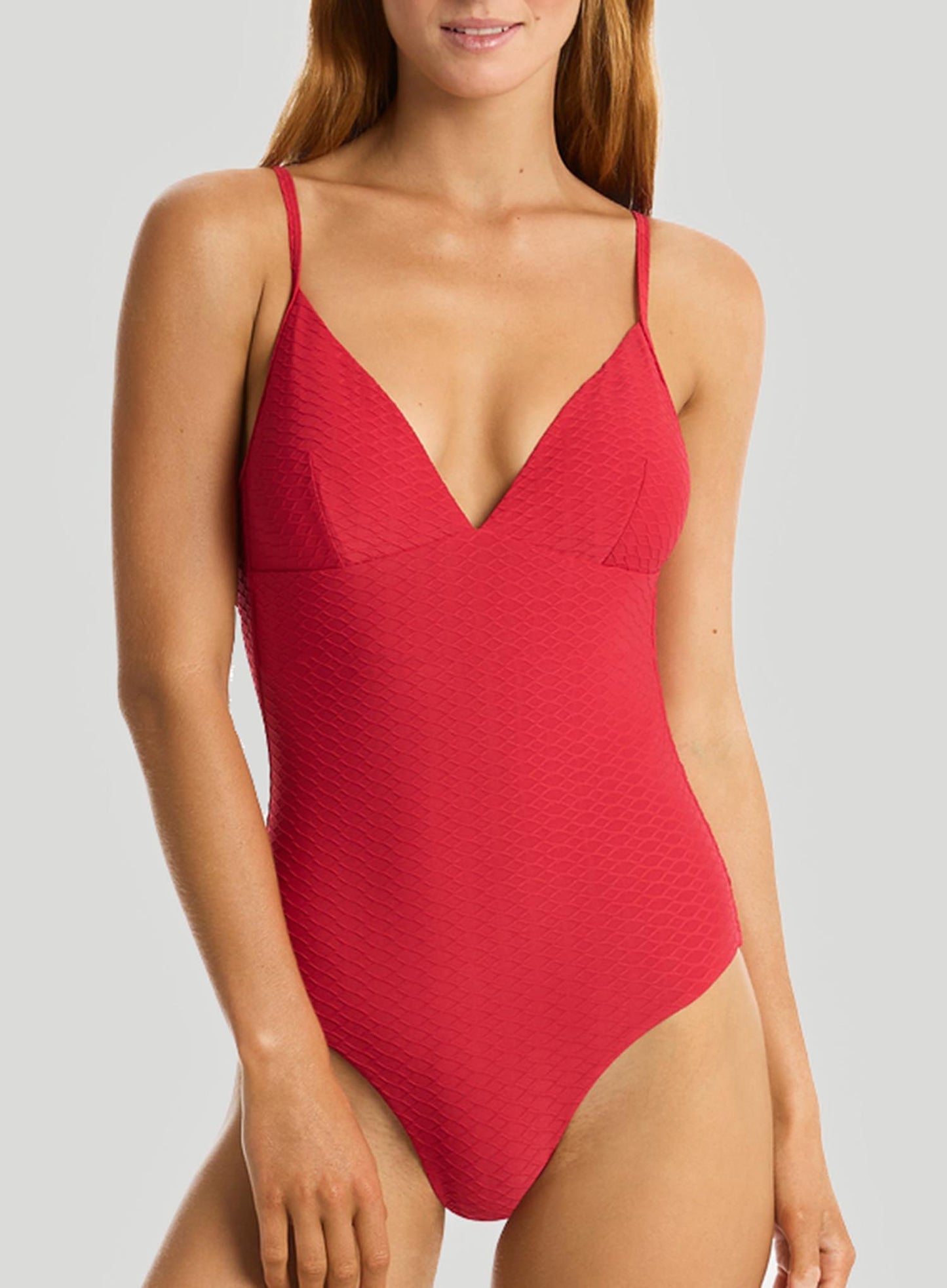 Sea Level: Honeycomb Triangle One Piece Red