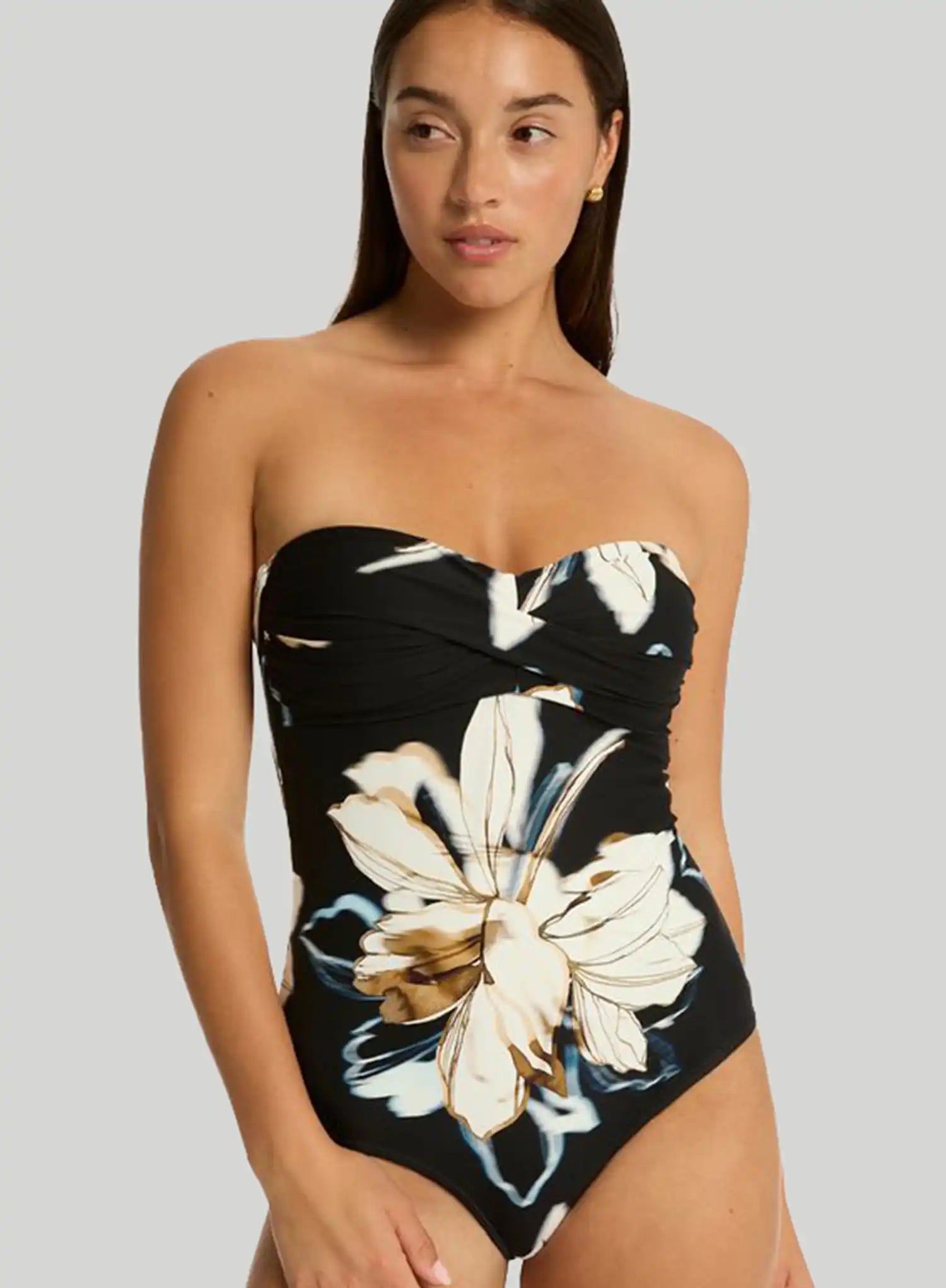 Sea Level: La Luna Twist Bandeau One Piece Black