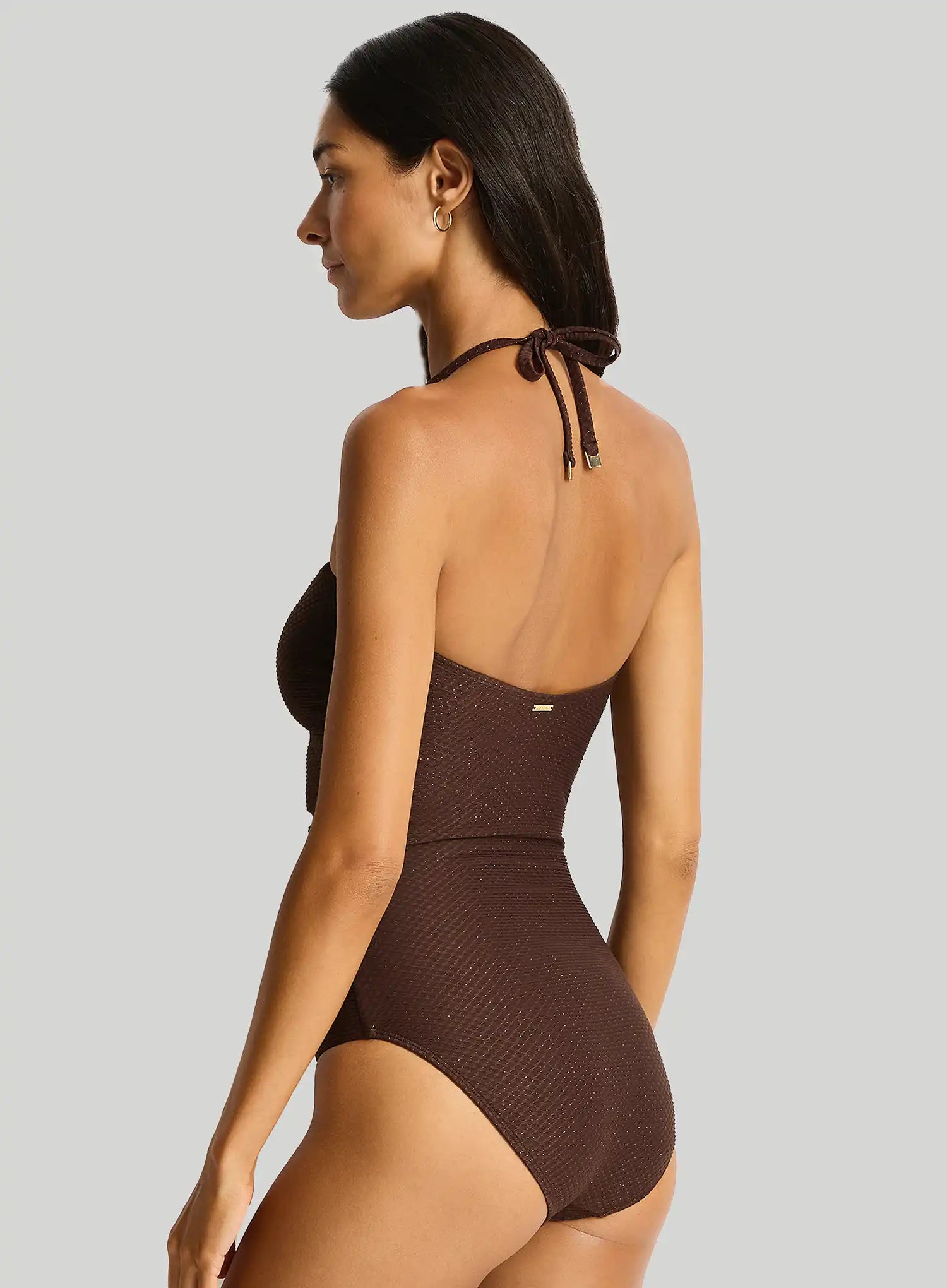 Sea Level: Luminara U Bar Bandeau One Piece Cocoa