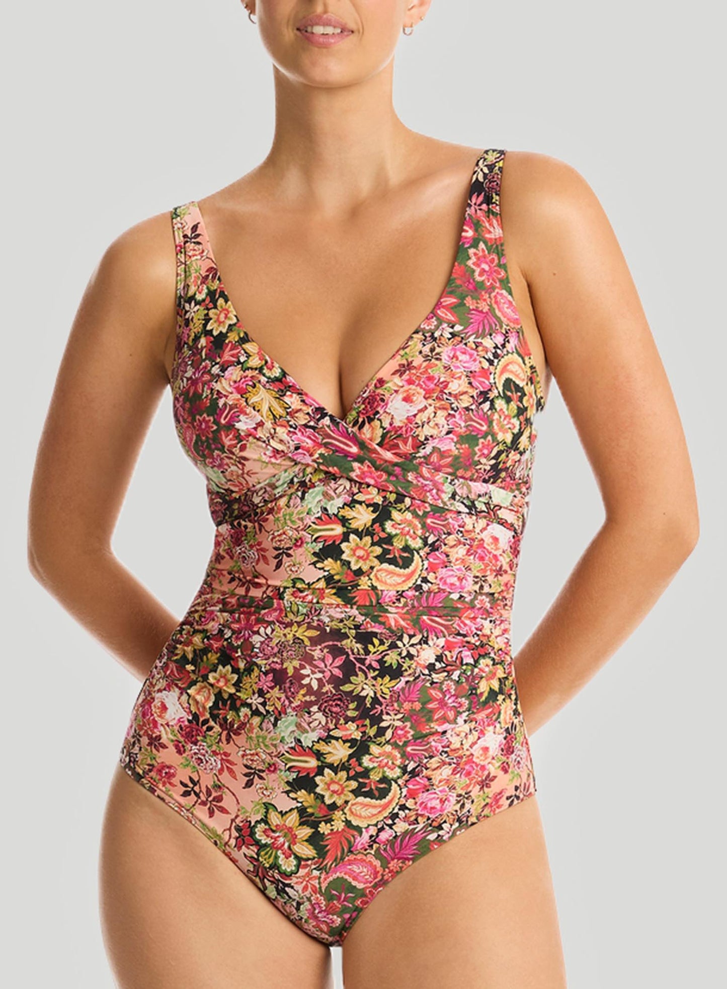 Sea Level: Wildflower Cross Front Multifit One Piece Pink