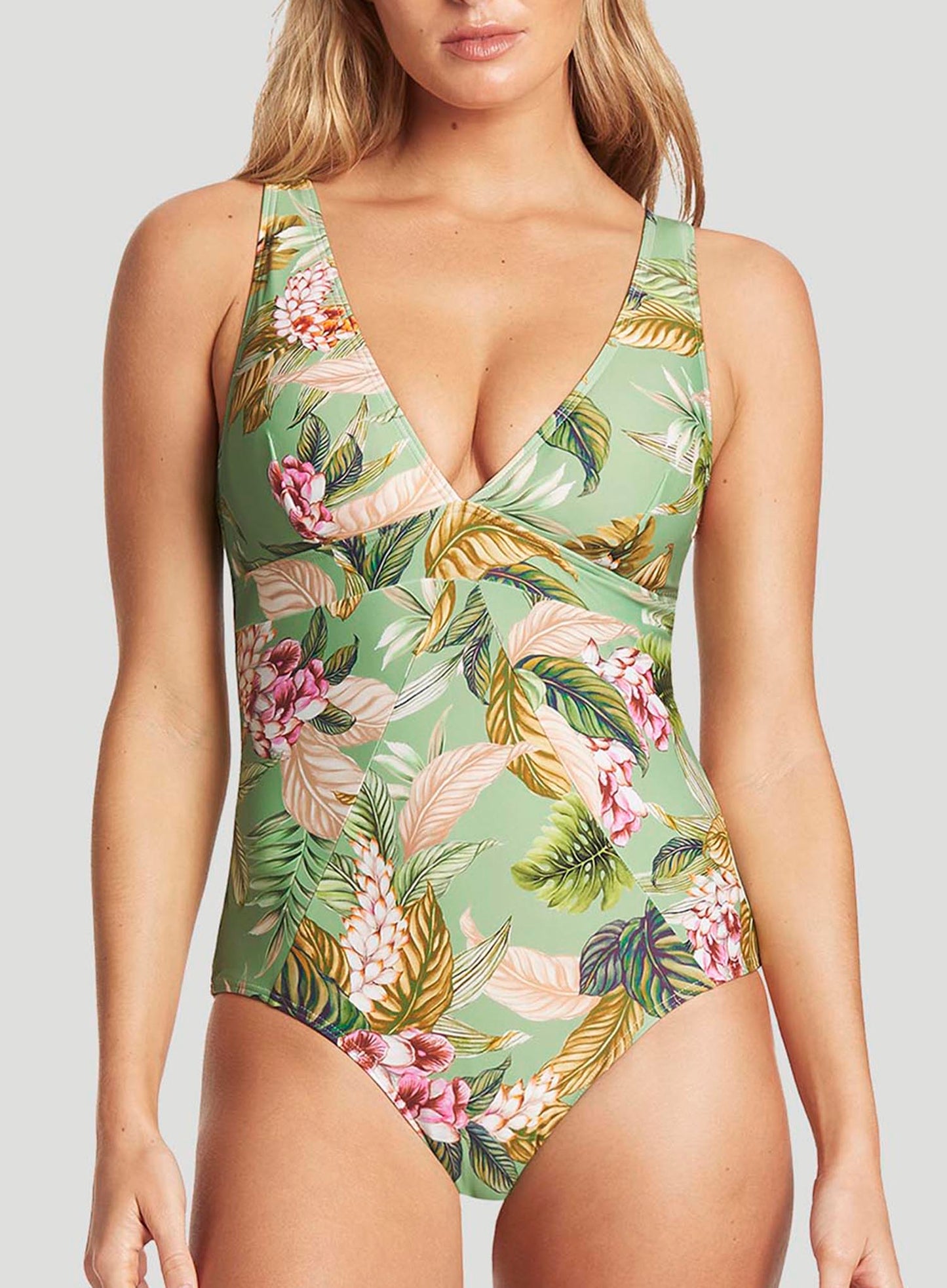 Sea Level: Lost Paradise Panel Line Multifit One Piece Green