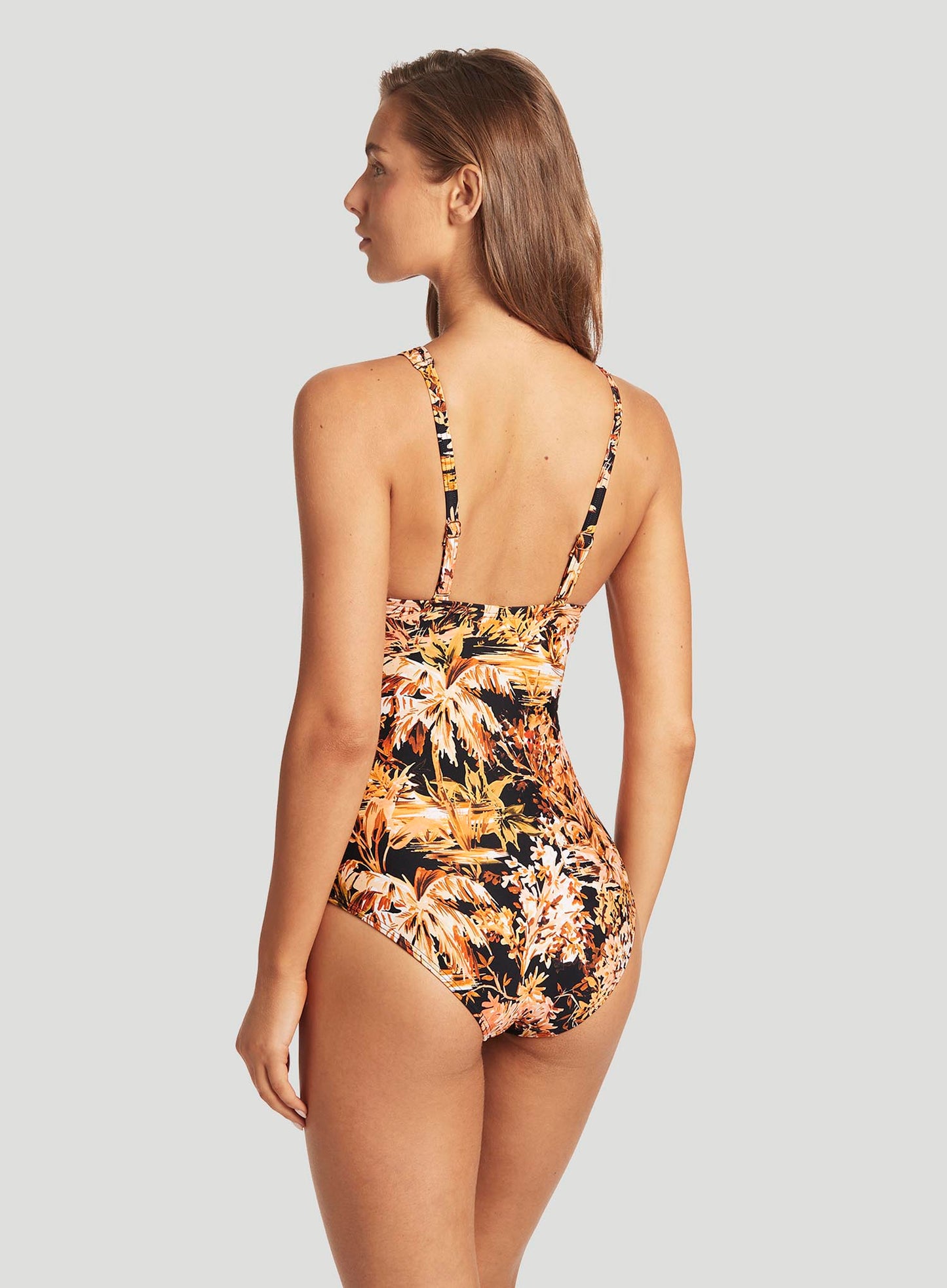 Sea Level: Troppica High Neck Multifit Mastectomy One Piece Black Tropical