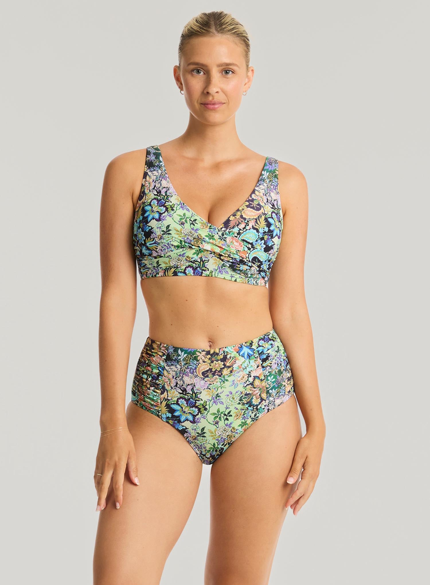 Sea Level Wildflower Cross Front Bikini Top G Cup Sea DeBra's
