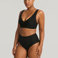 Sea Level: Honeycomb Cross Front Multifit Bikini Top Black