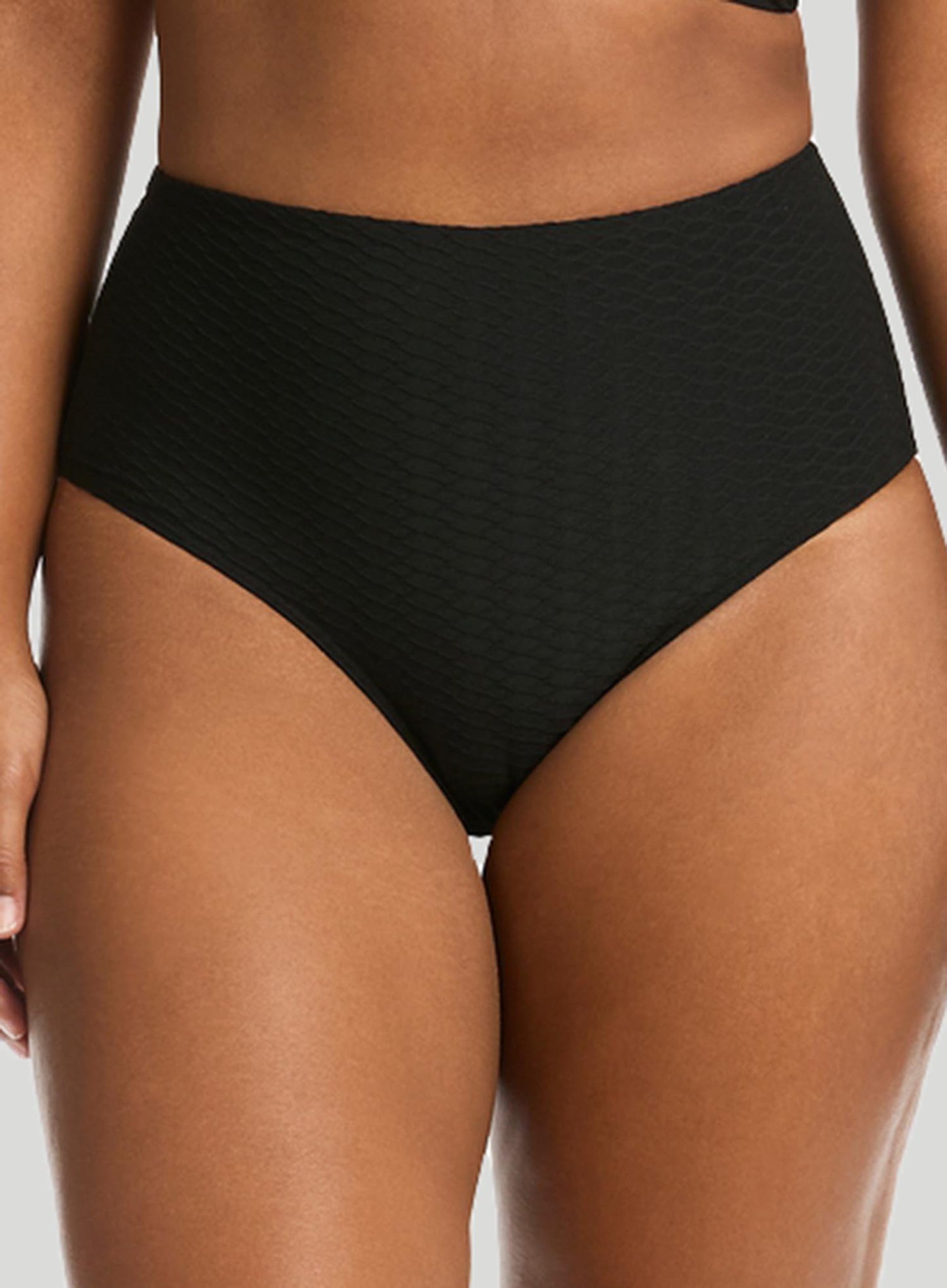 Sea Level: Honeycomb High Waist Bikini Pant Black