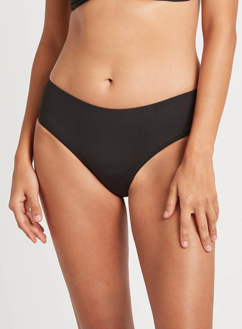 Sea Level: Eco Essentials Mid Bikini Pant Black