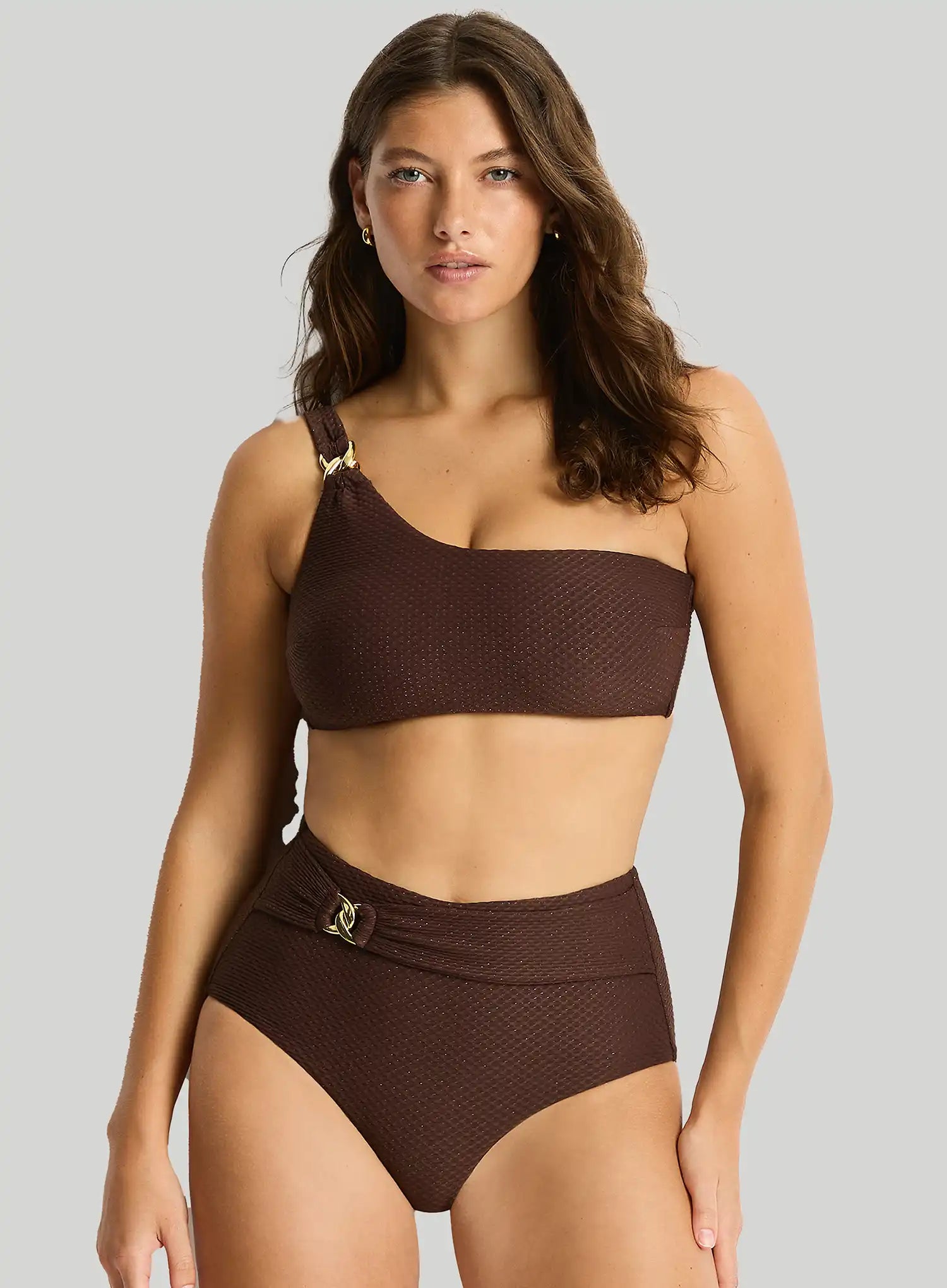 Sea Level: Luminara High Waist Bikini Brief Cocoa