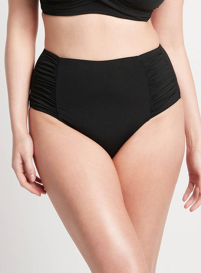 Sea Level: Eco Essentials High Waist Gathered Brief Black