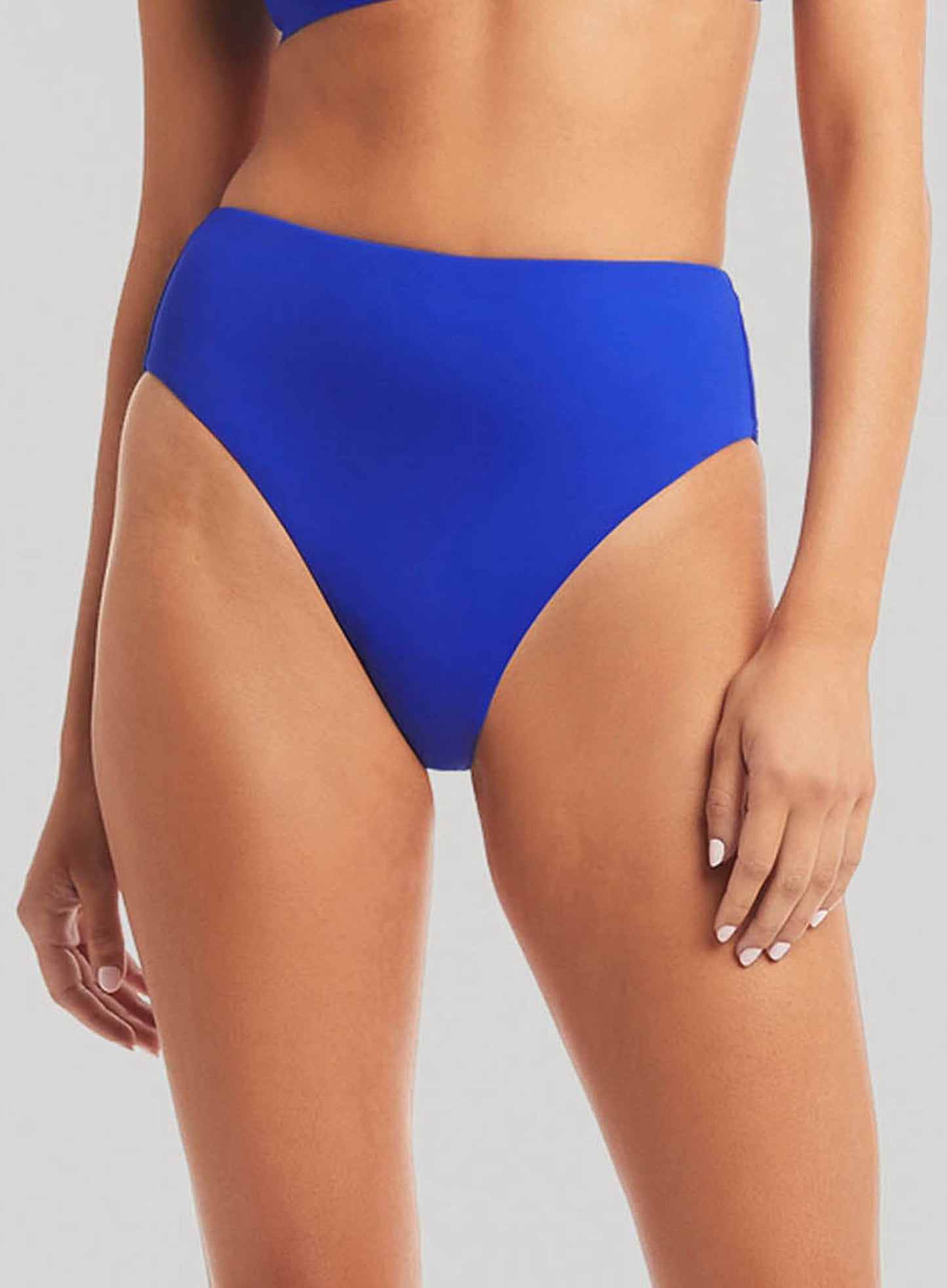 Sea Level: Eco Essentials Retro High Waist Bikini Pant Cobalt