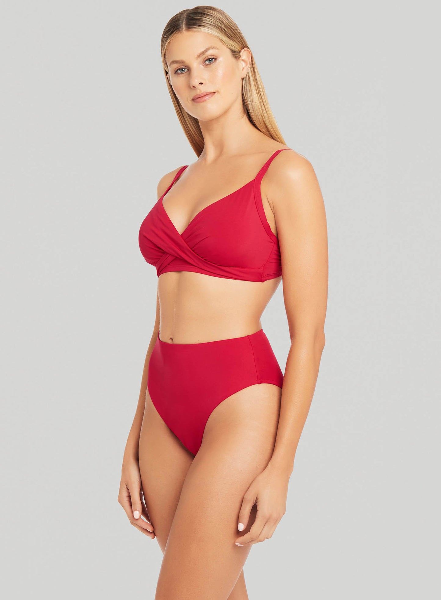 Sea Level: Eco Essentials Retro High Waist Bikini Pant Red