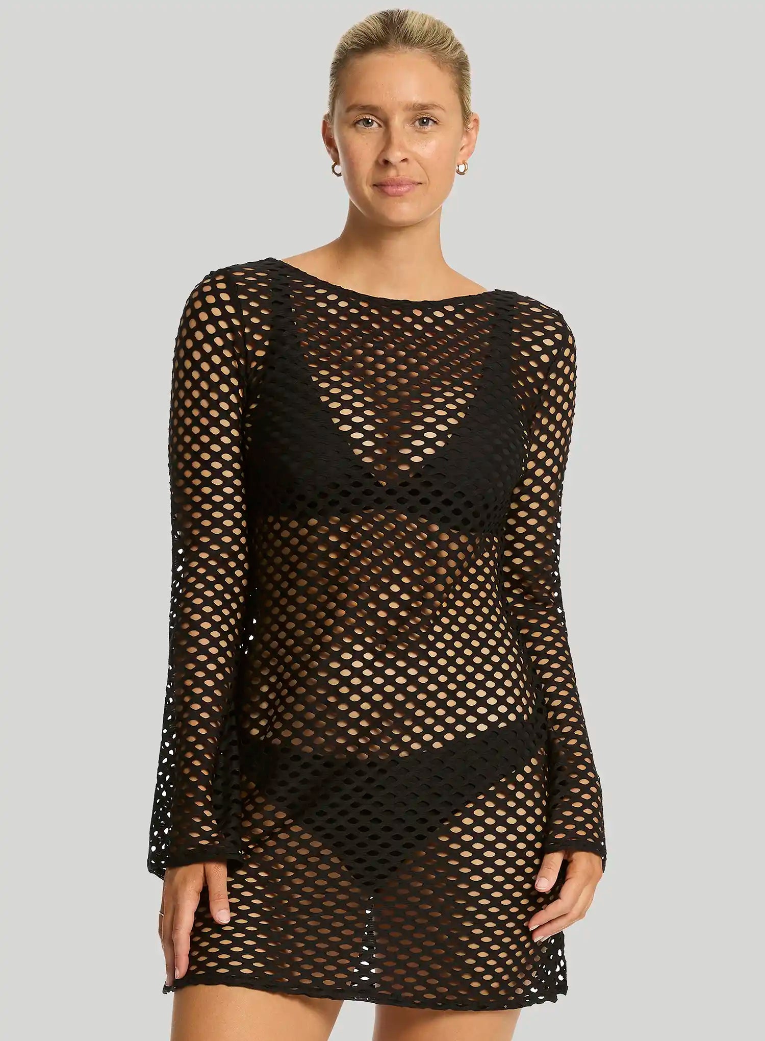 Sea Level: Castaway Mesh Cover Up Black