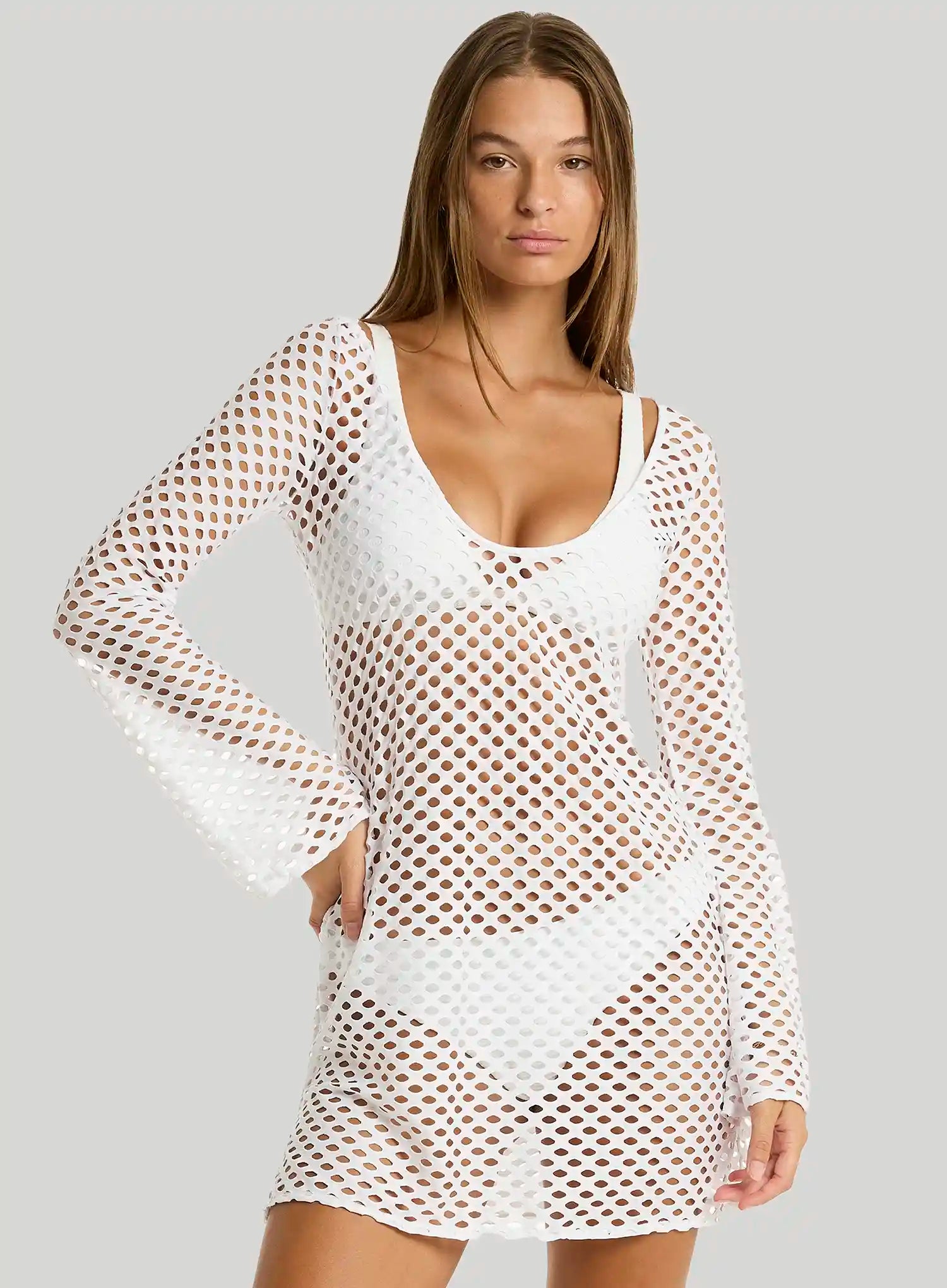 Sea Level: Castaway Mesh Cover Up White
