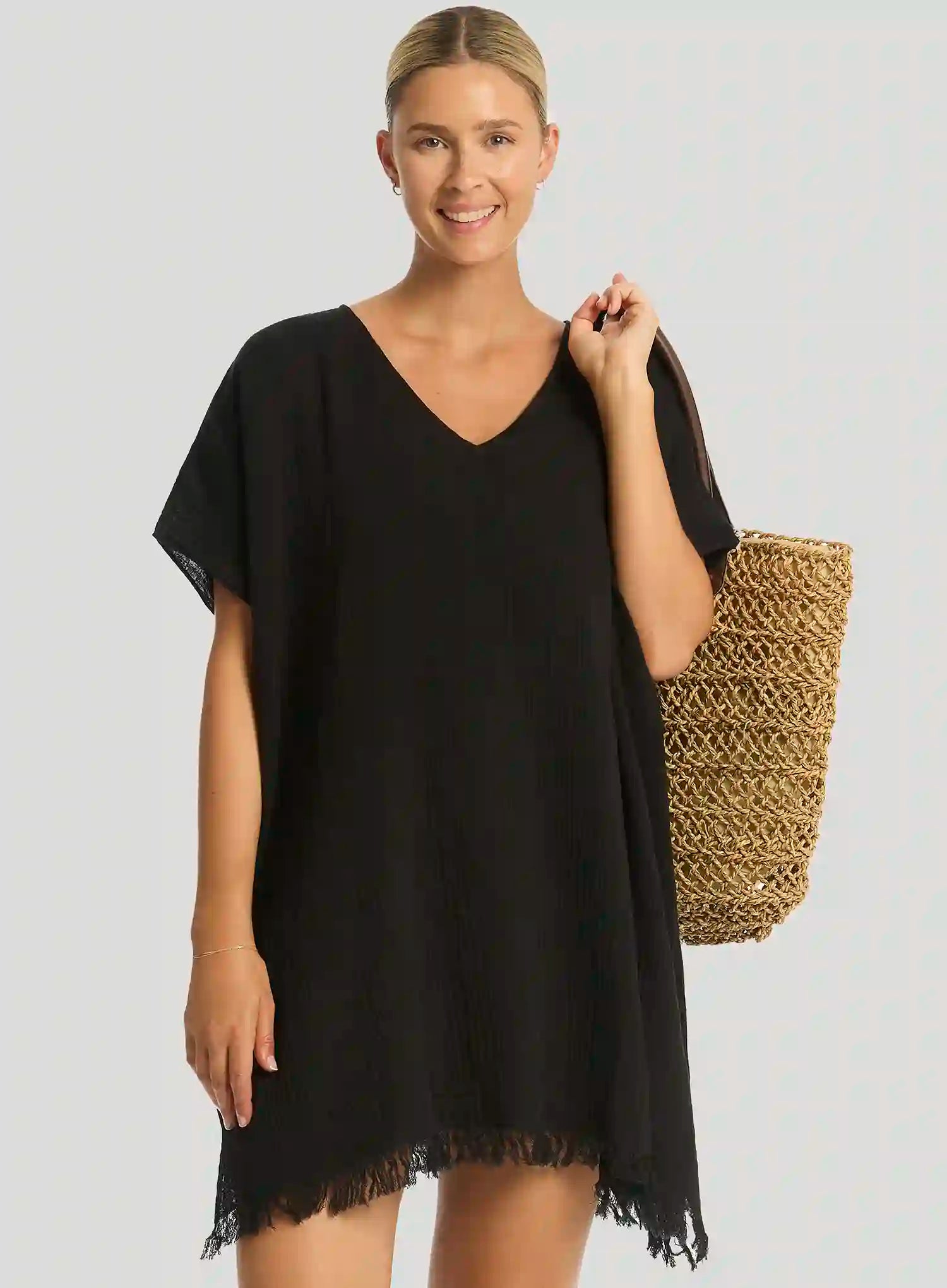 Sea Level: Sunset Kaftan Black