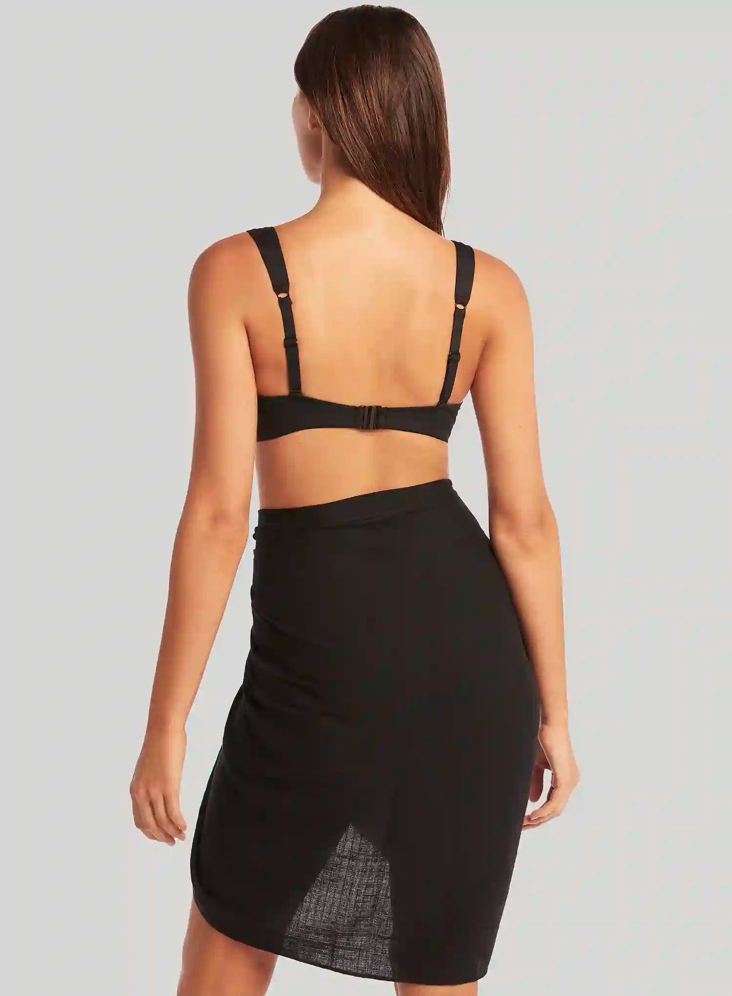 Sea Level: Sunset Frayed Sarong Black