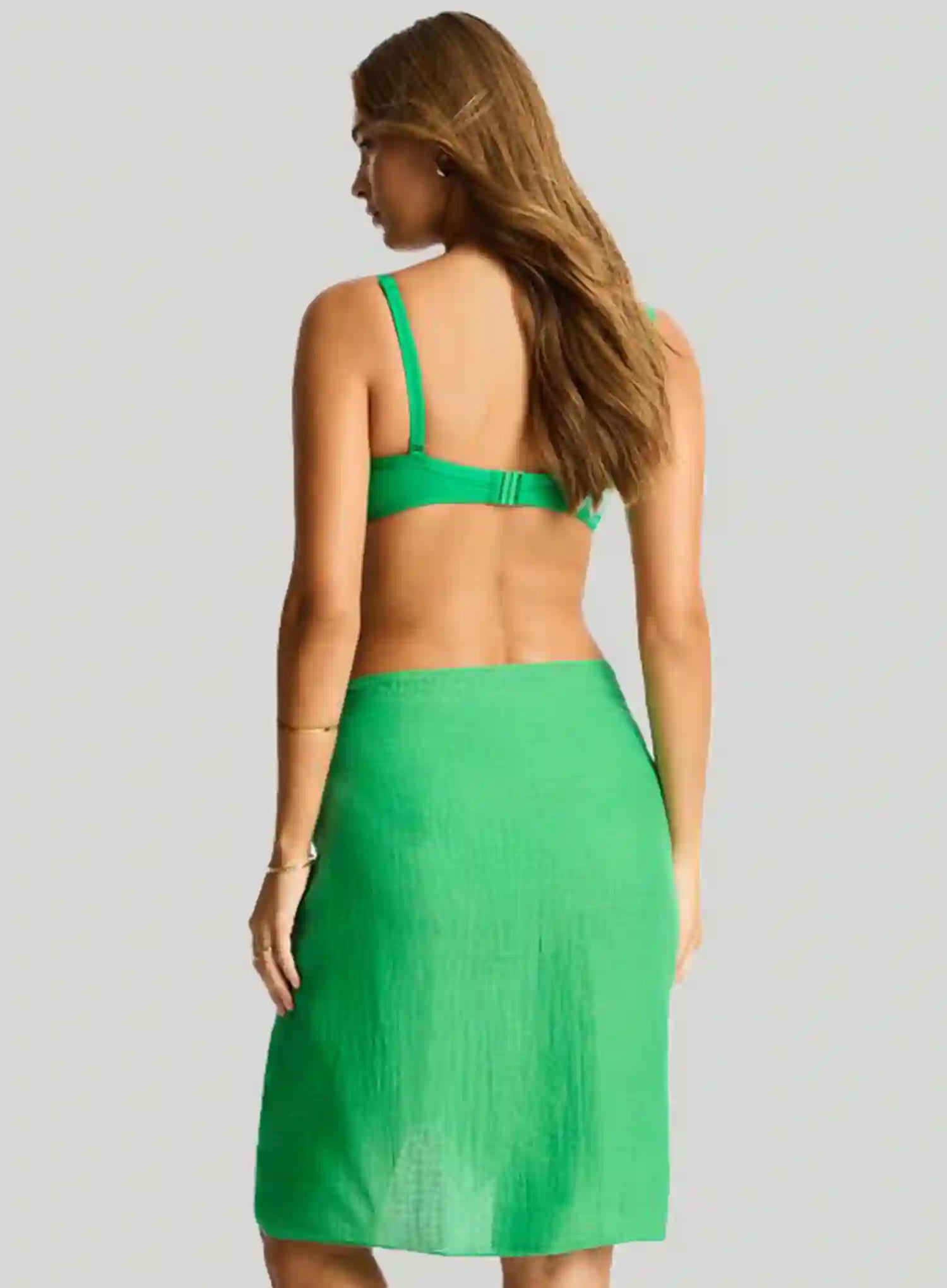 Sea Level: Sunset Frayed Sarong Kelly Green