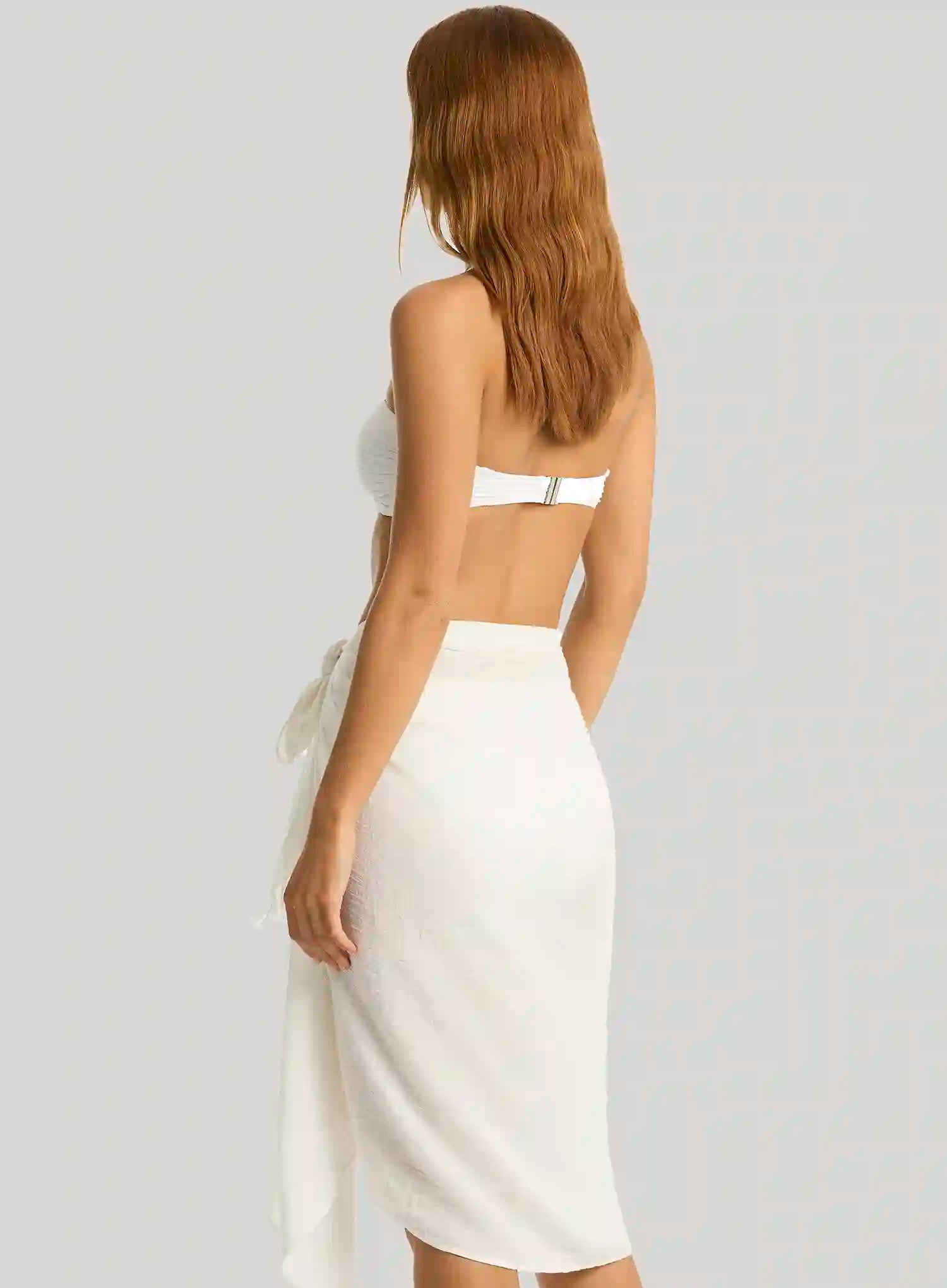 Sea Level: Sunset Frayed Sarong White