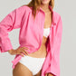Sea Level: Breeze Linen Beach Shirt Pink