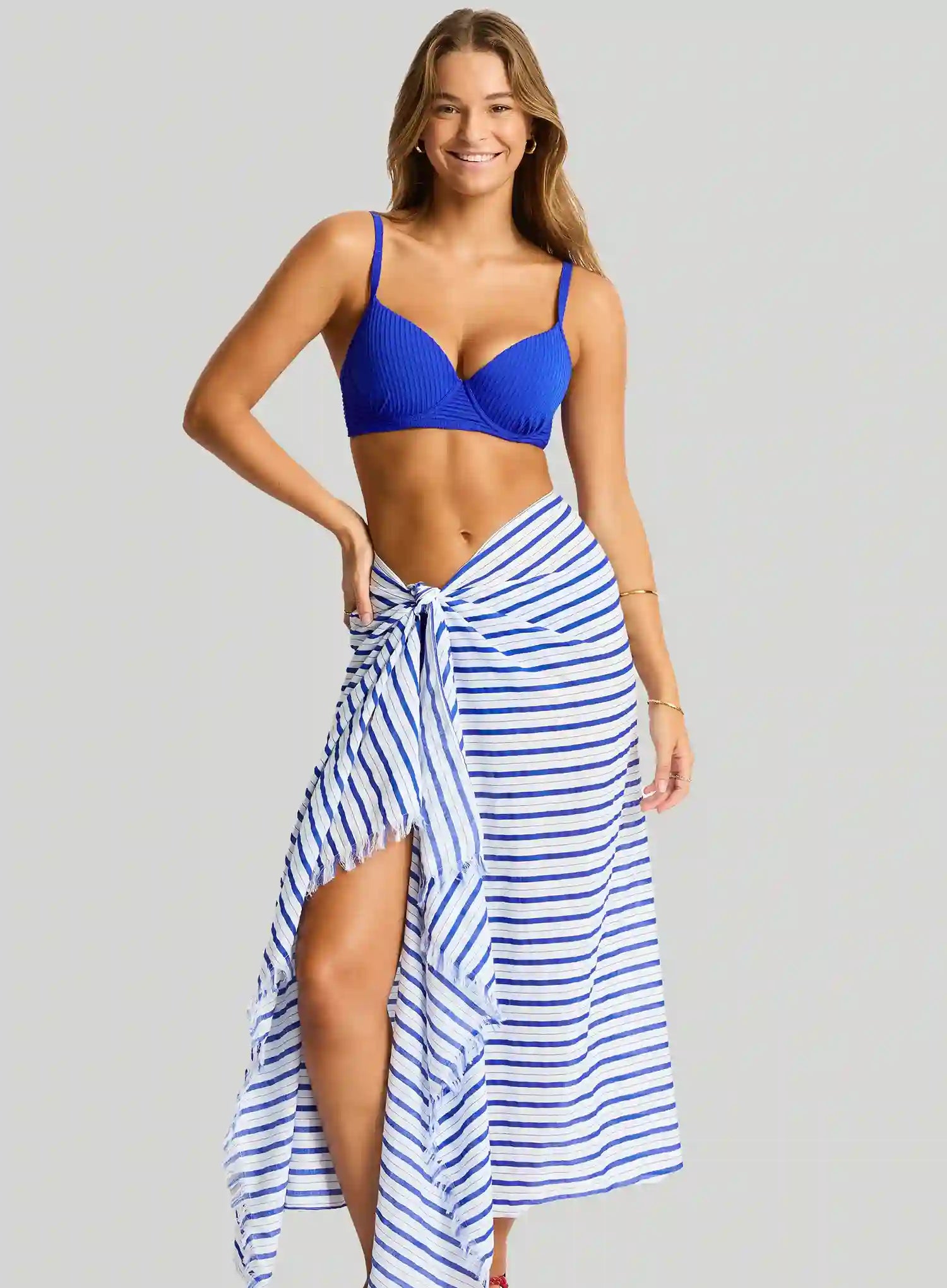 Sea Level: Vacay Long Sarong Blue