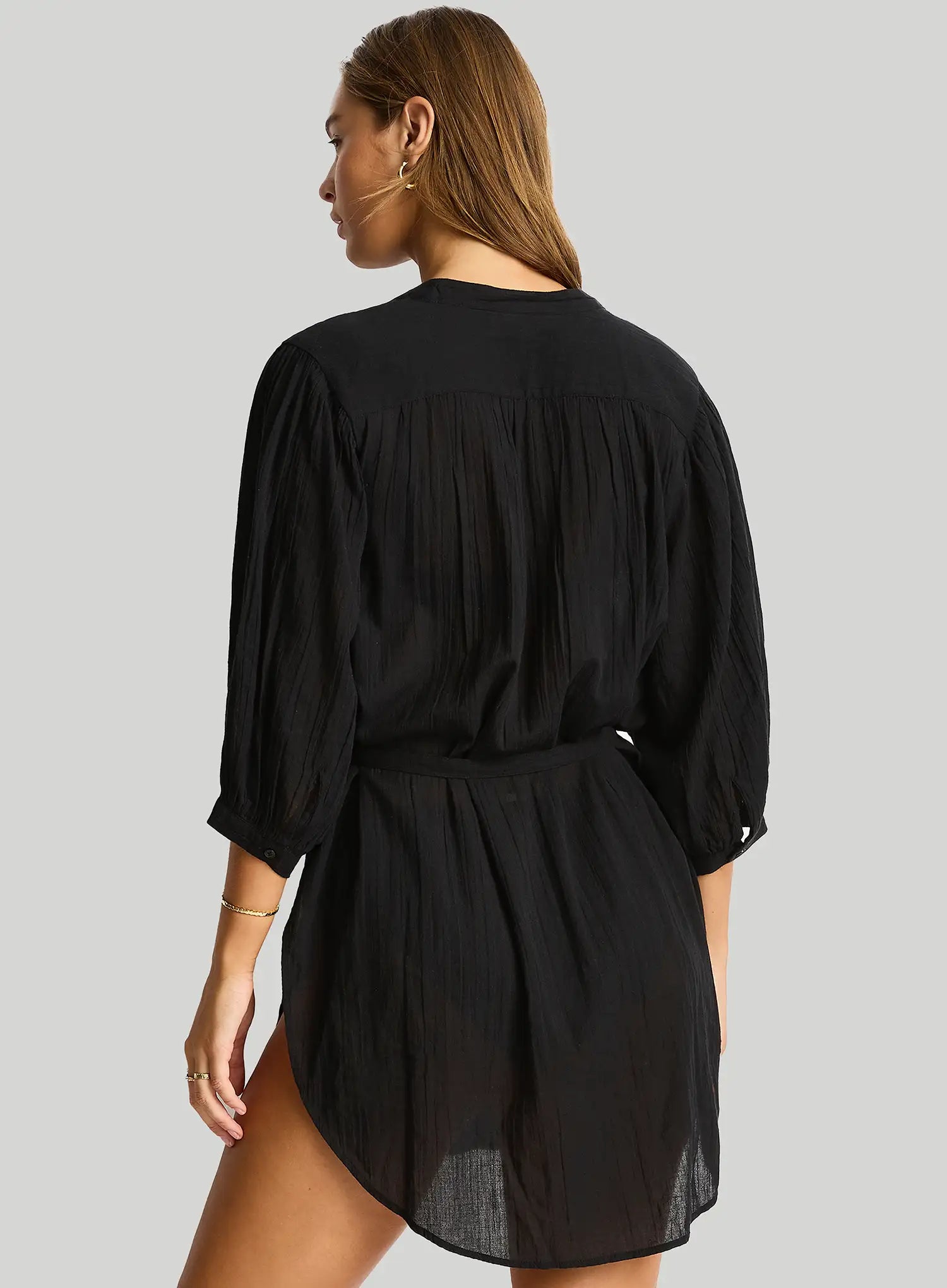 Sea Level: Salt Boho Shirt Black